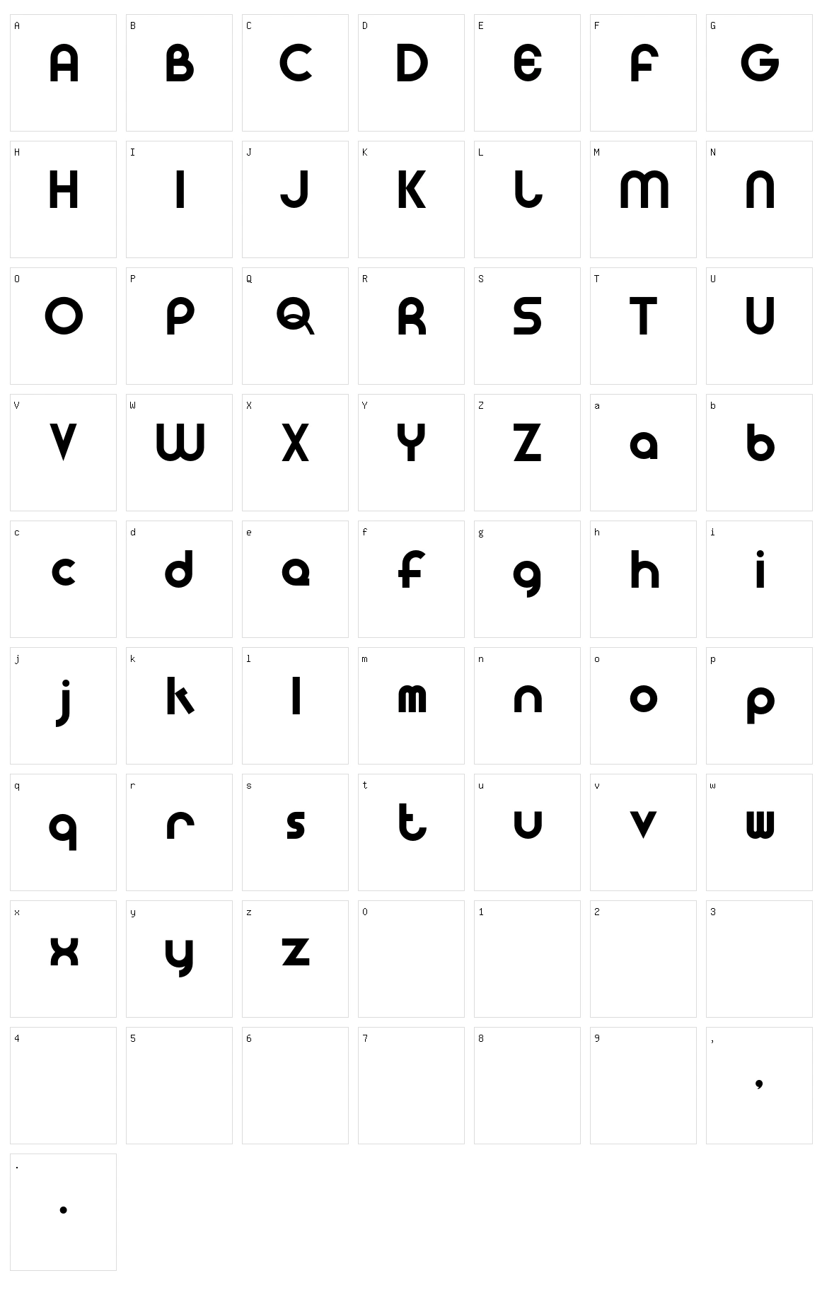 Gatha Sans Character Set