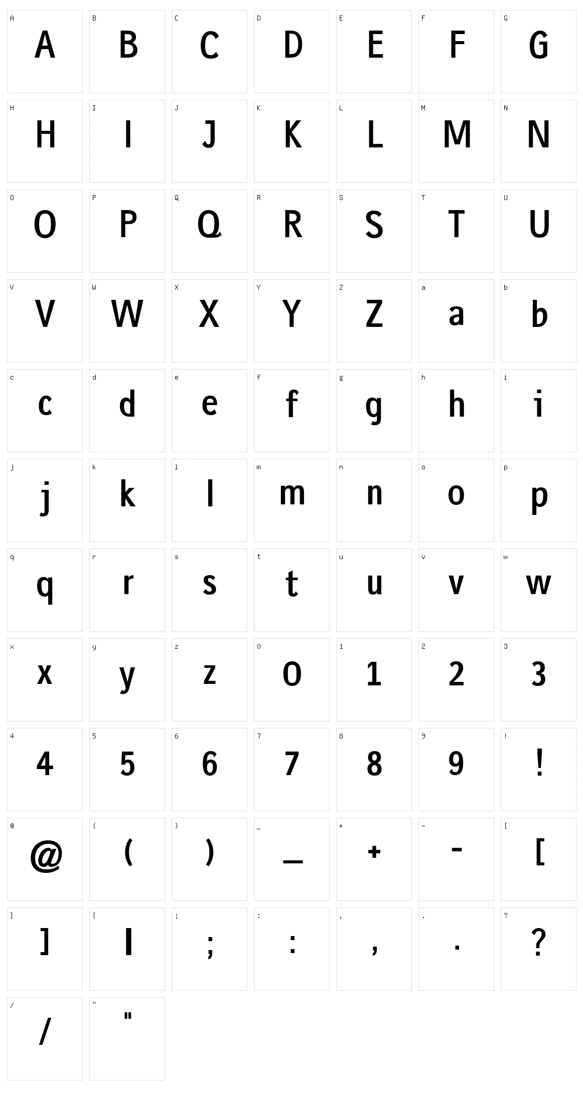 Gausshauss Character Set