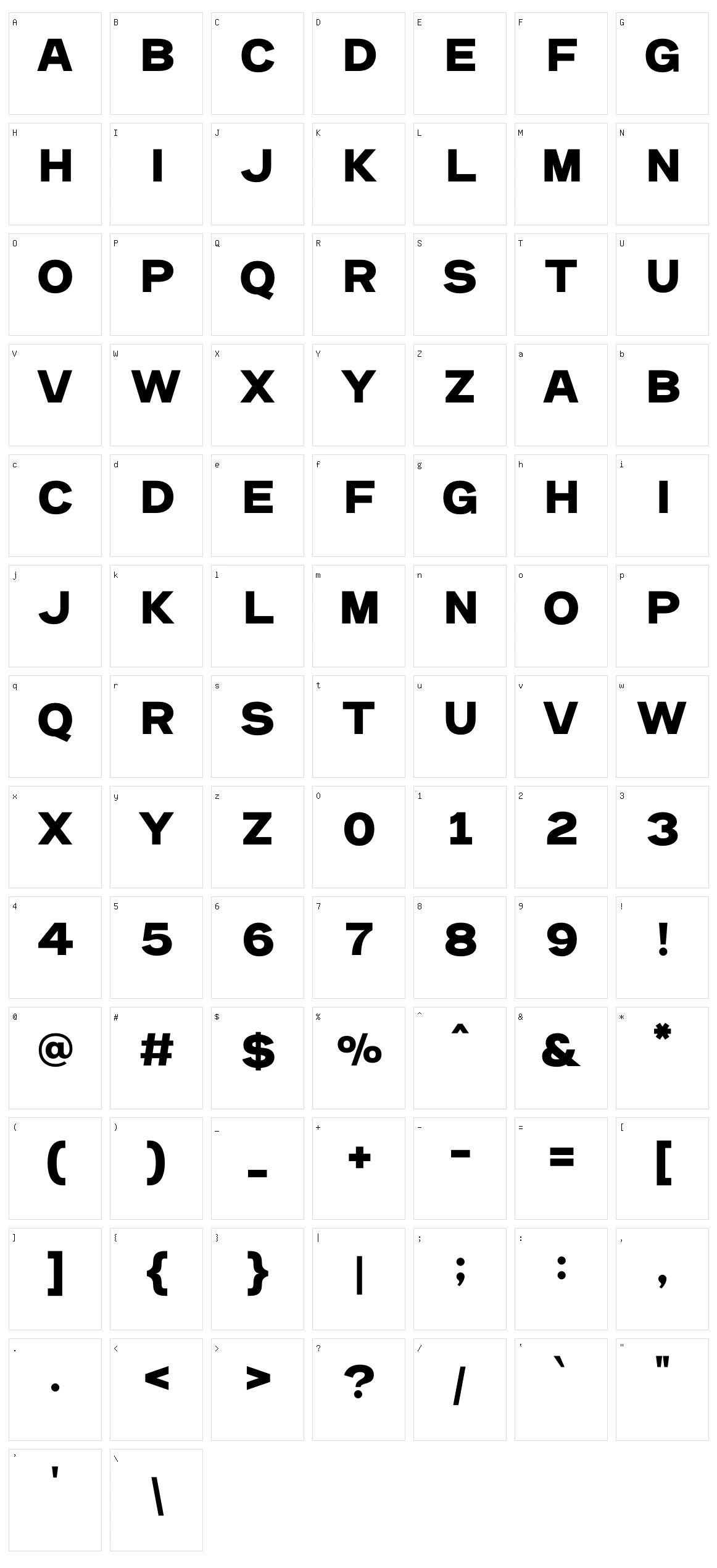 Gefika Character Set