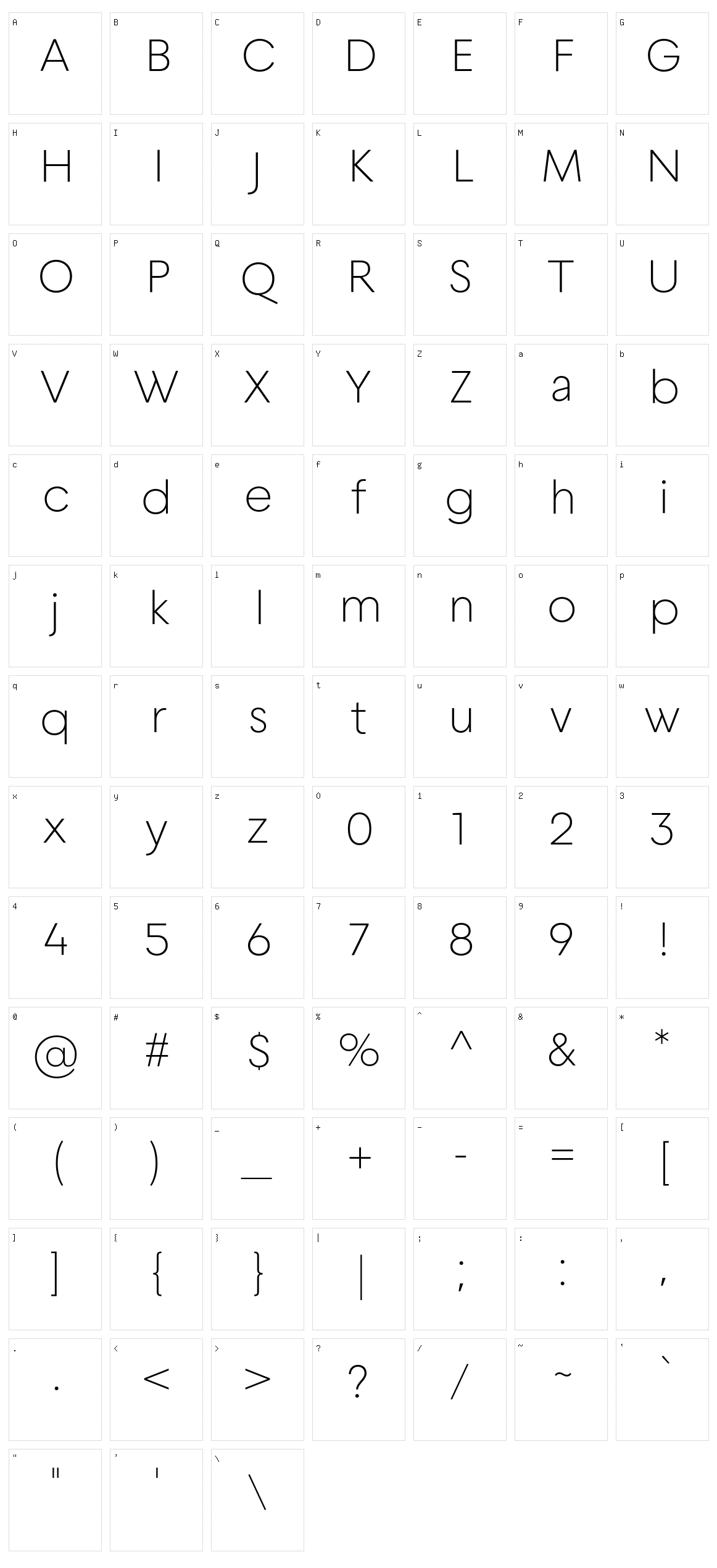 Geliat Character Set