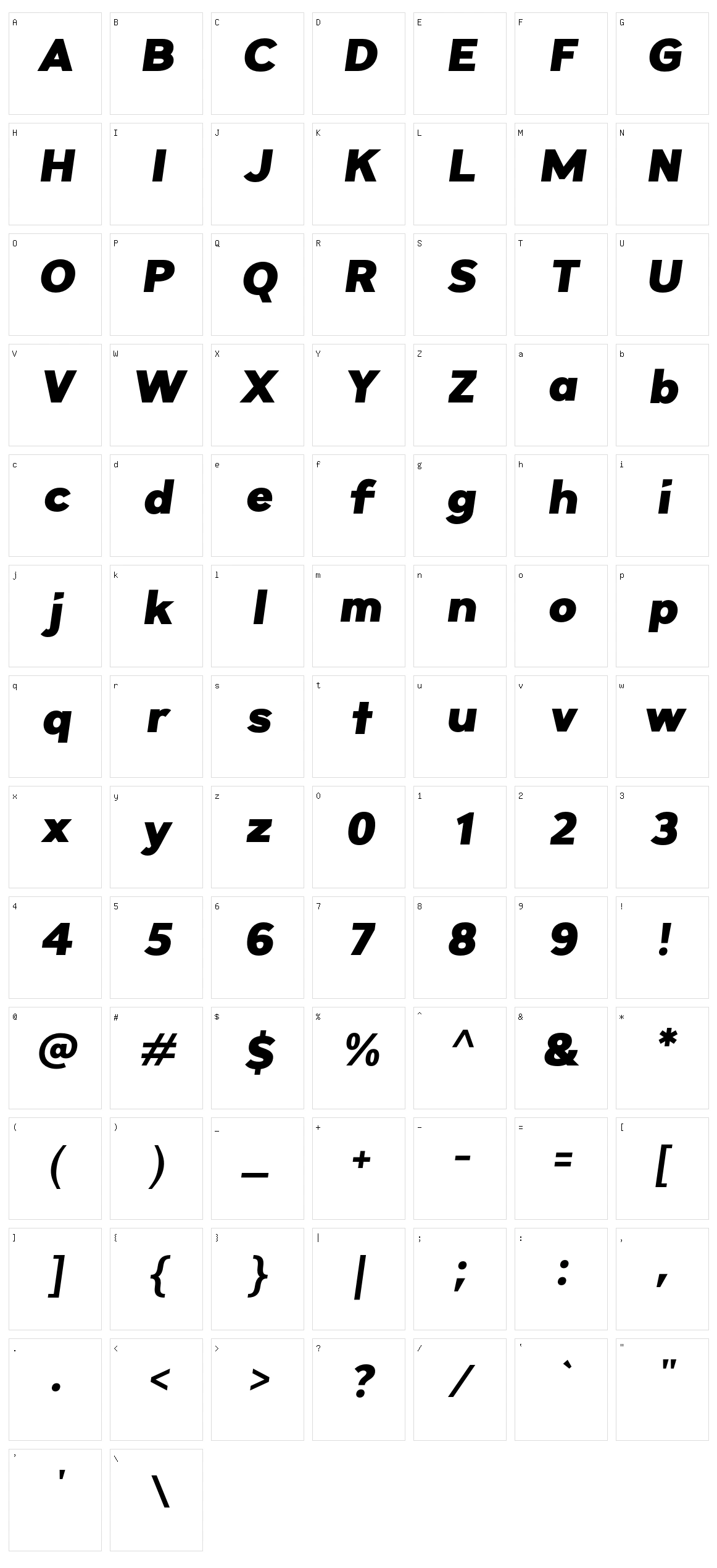 Gelitte Character Set