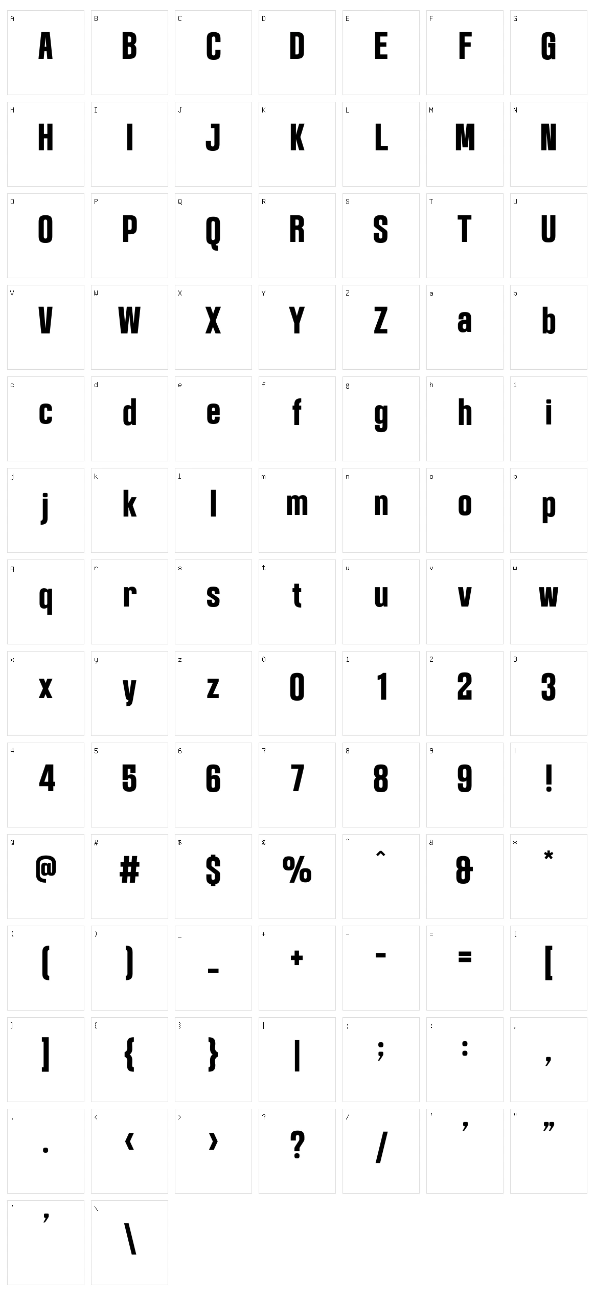 Gelline Character Set