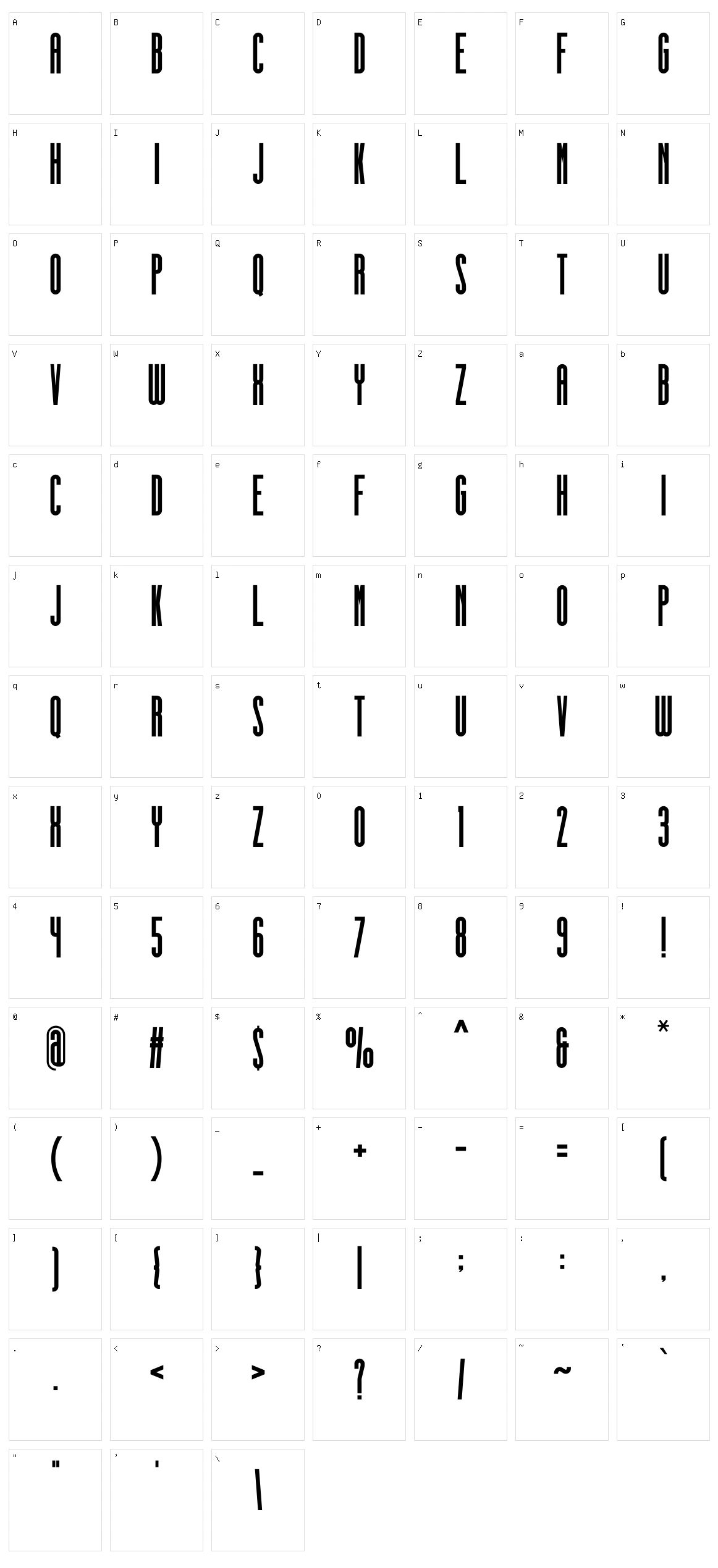 Gello Character Set