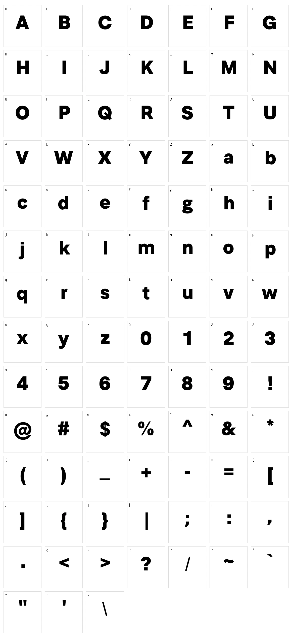 Genera Grotesk Character Set