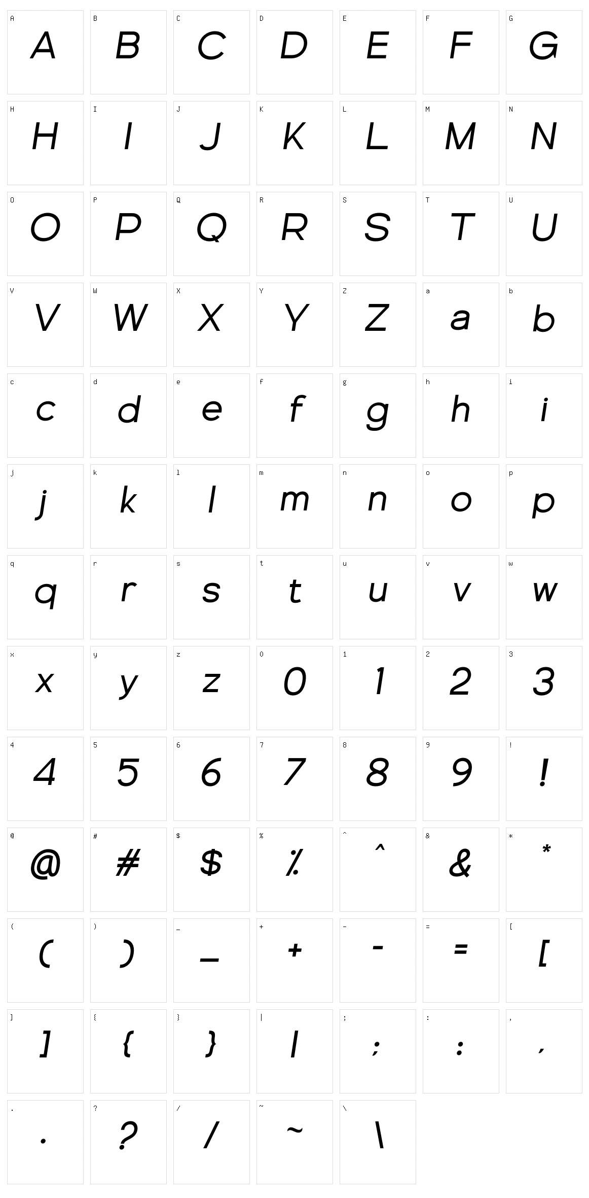 Genova Character Set