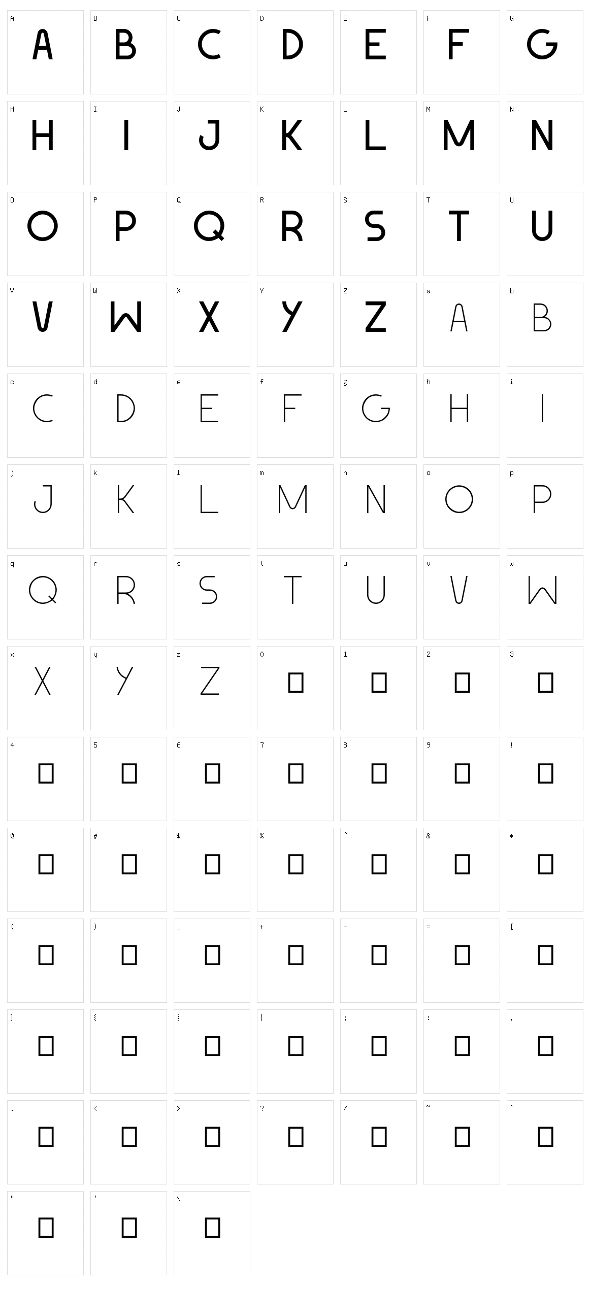 Geomaniac Character Set