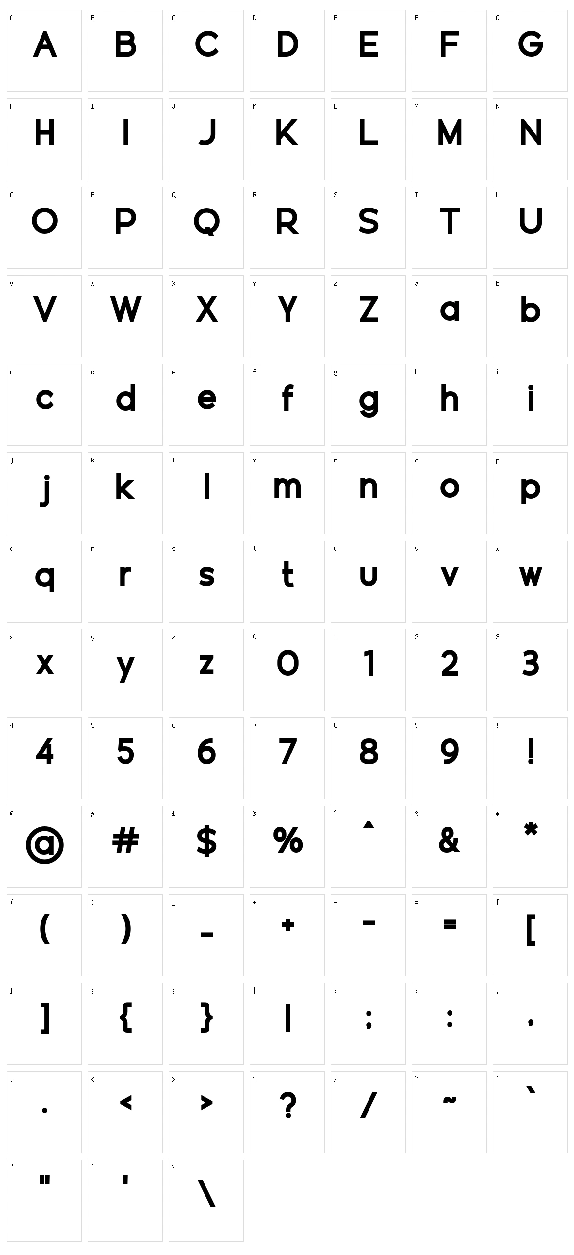 Geomatrix Character Set