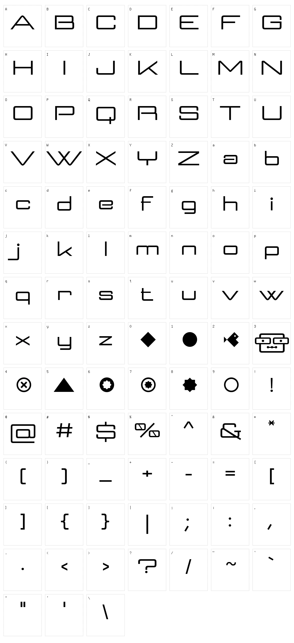 Geoplace Character Set