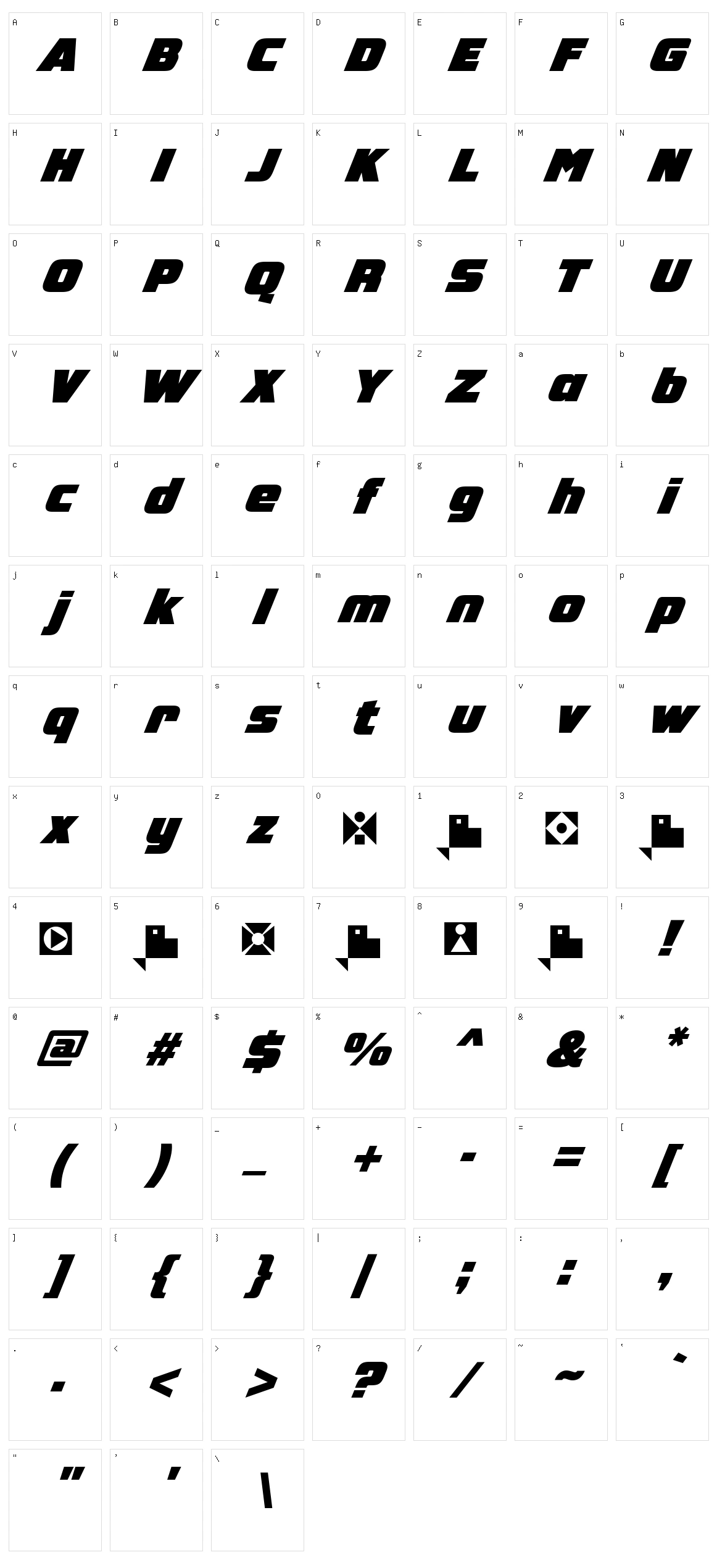 GEOspeed Character Set