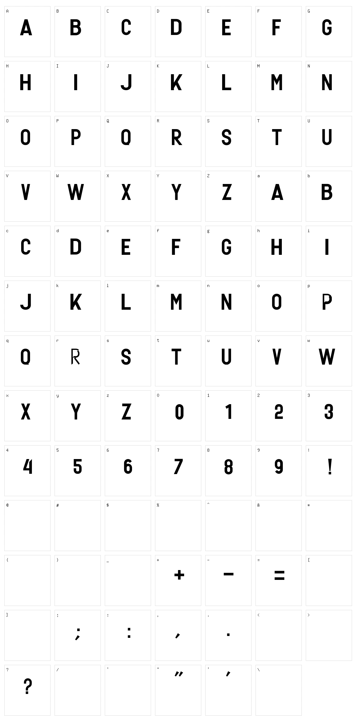 Geronimo Character Set