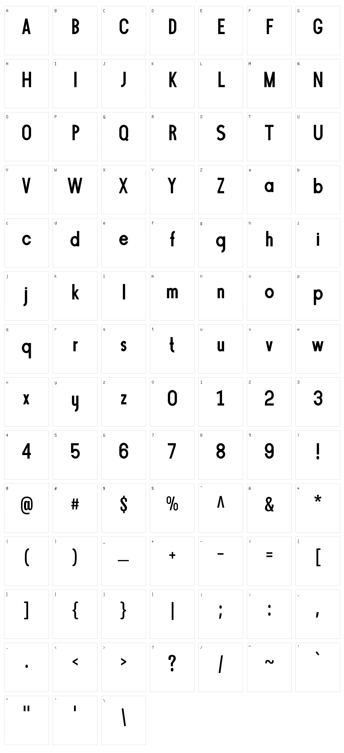 Gibster Character Set