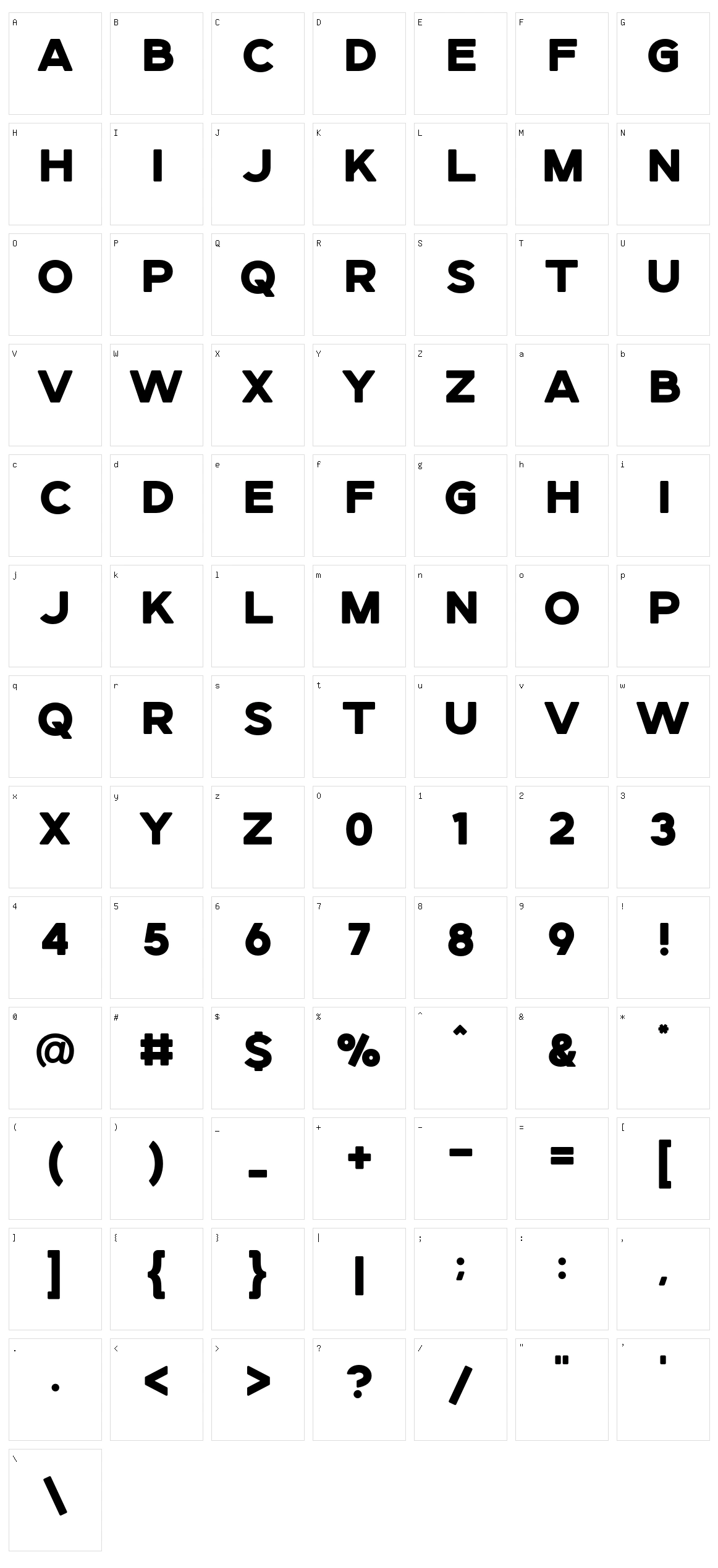 Ginerin Character Set