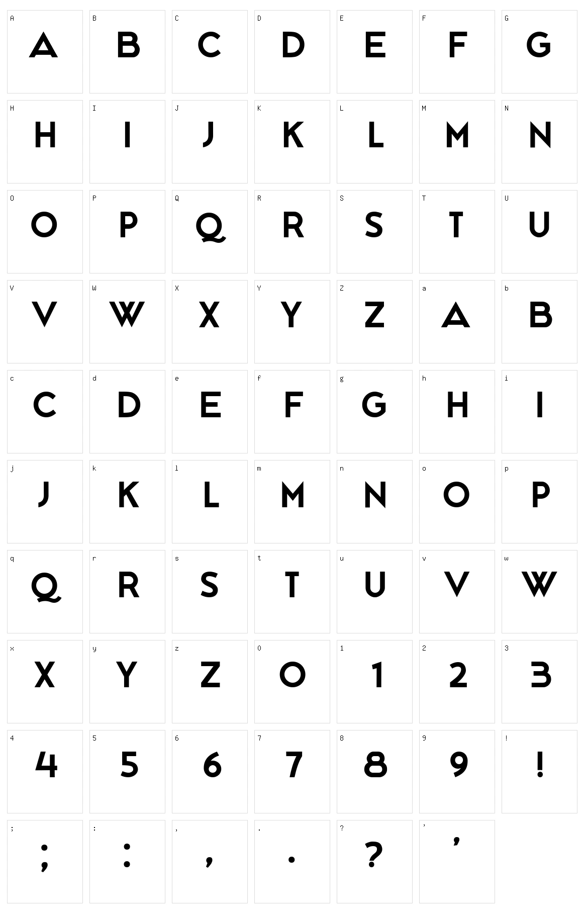 Ginkgo Character Set