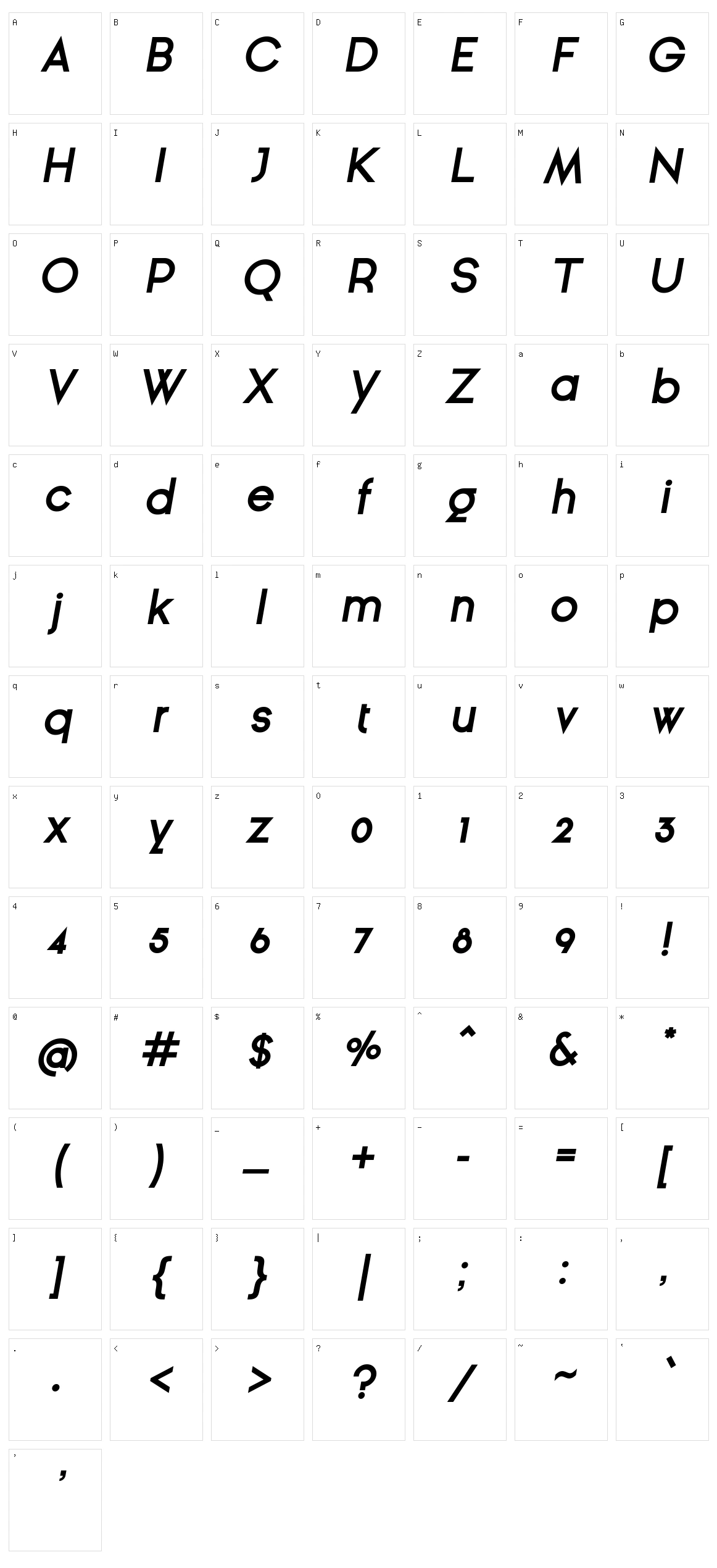 Gin?ra Sans Character Set