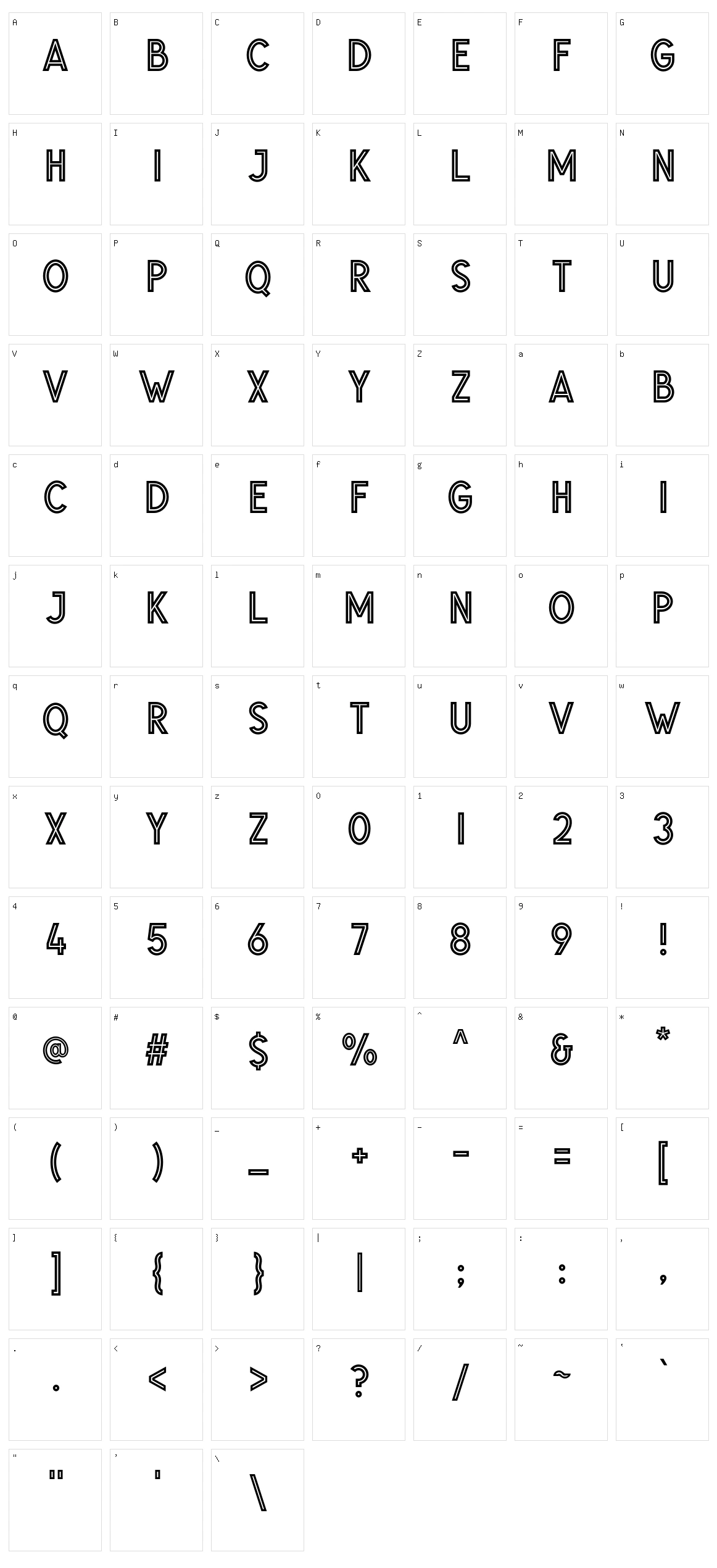 Glaschu Inline Character Set