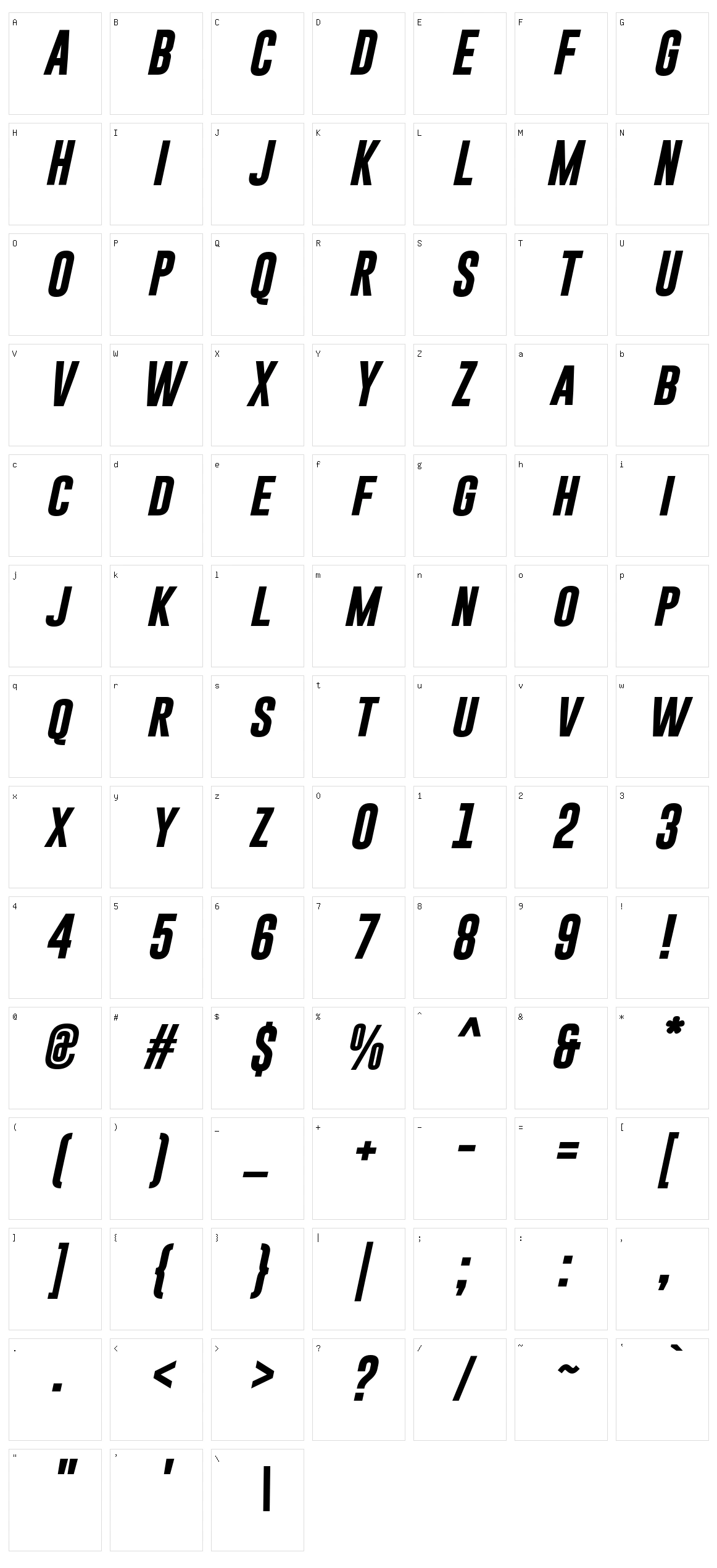Gobold Character Set