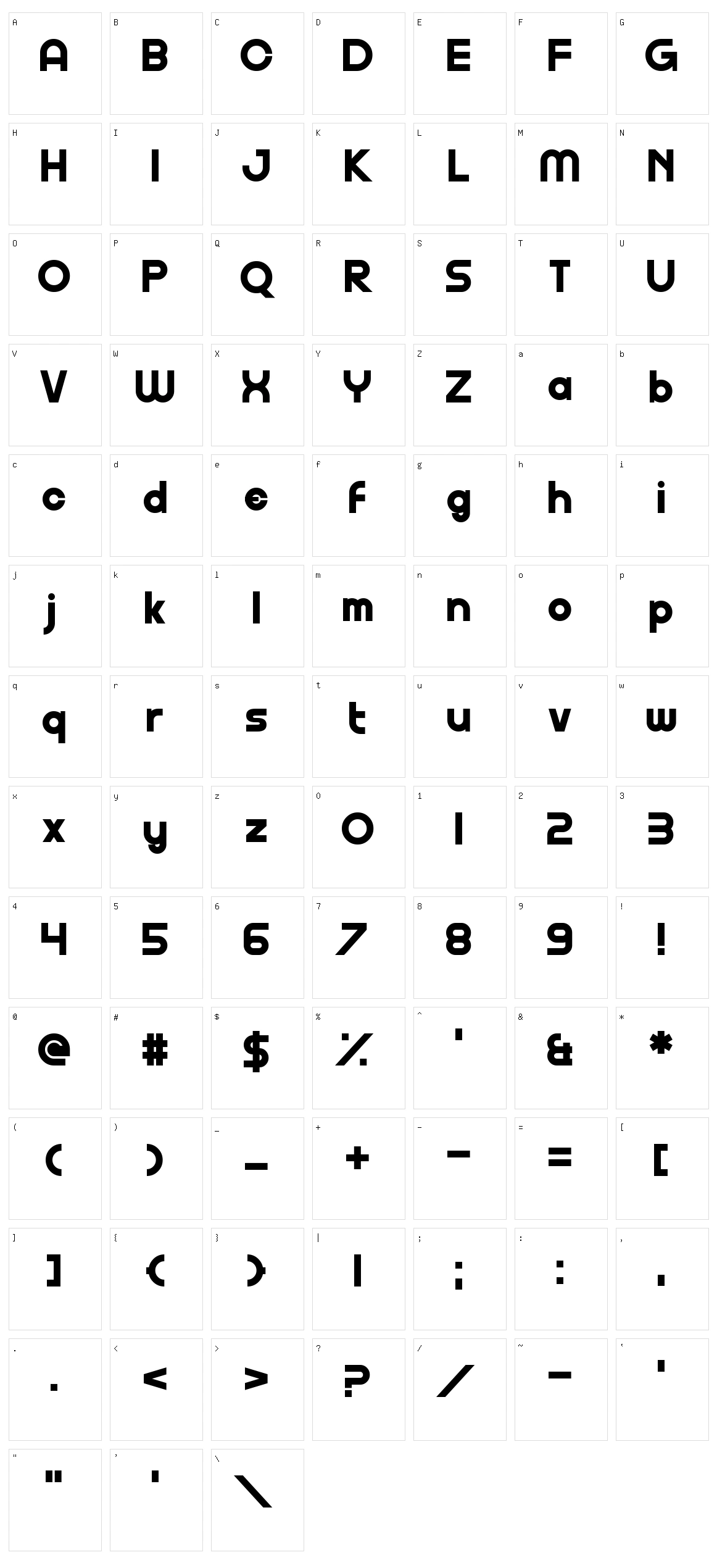 Gofuyo Character Set
