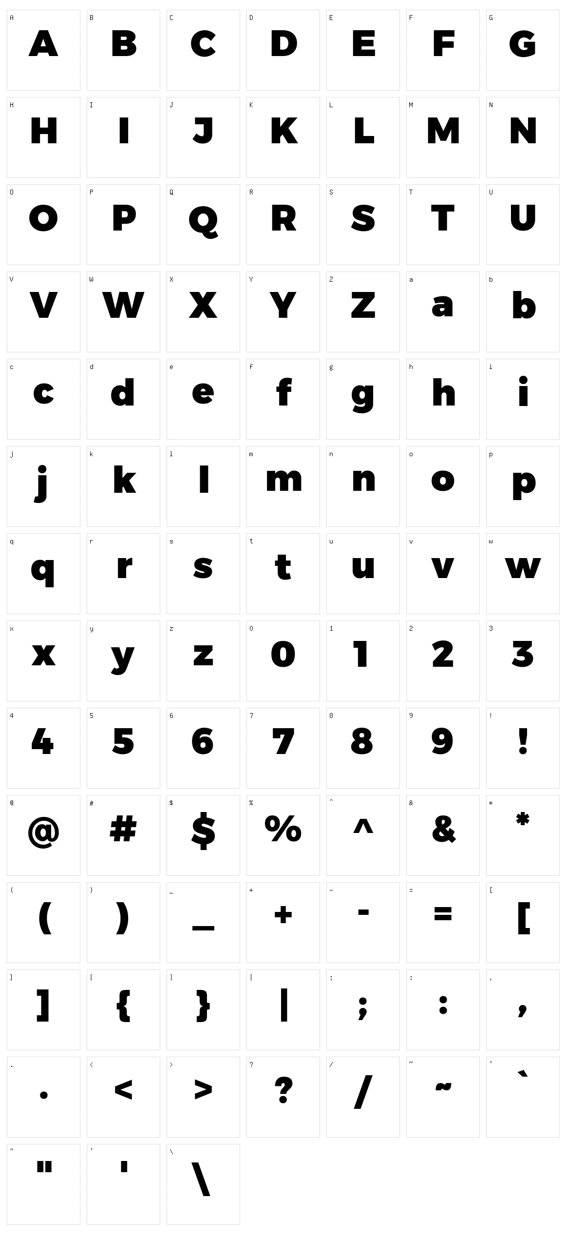 Gontserrat Character Set