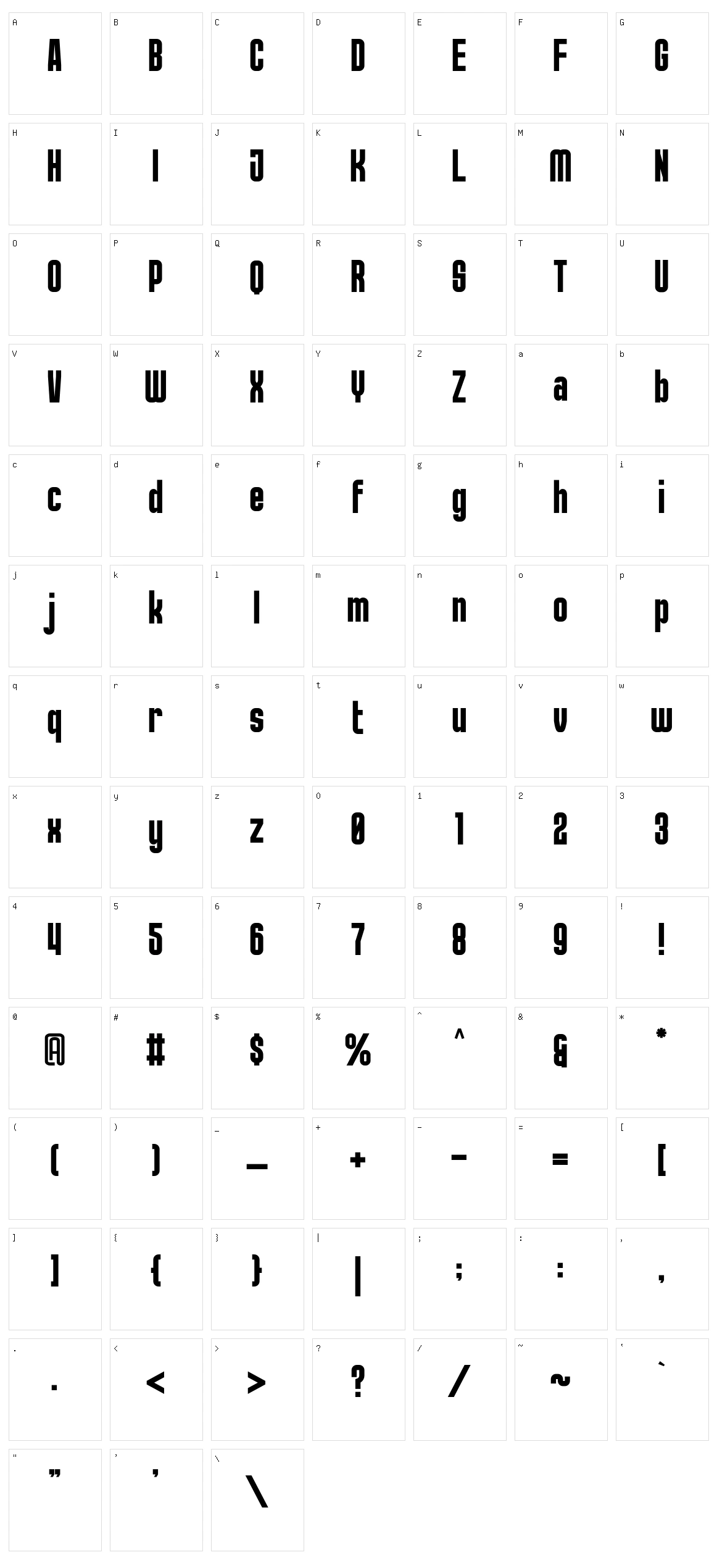 GR Norch Character Set
