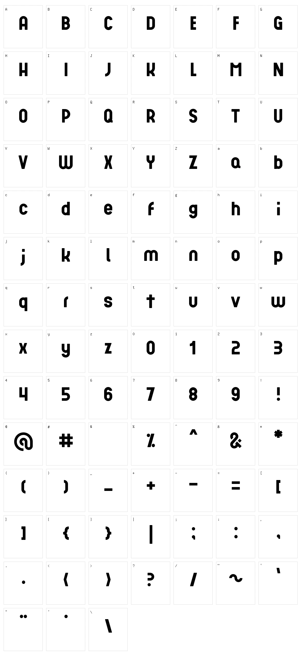 Grafika Type.1 Character Set