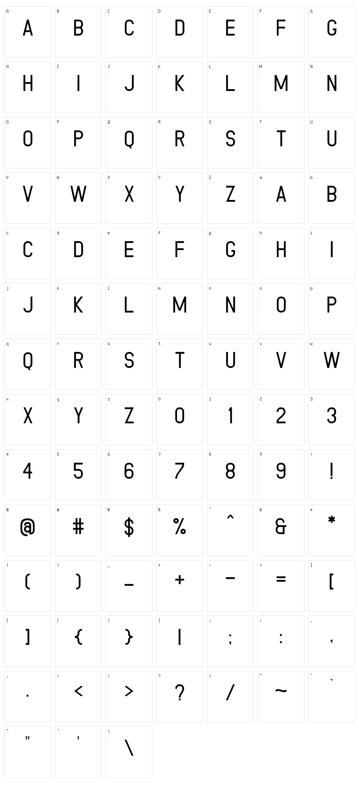 Grand Aprilliant Sans Character Set