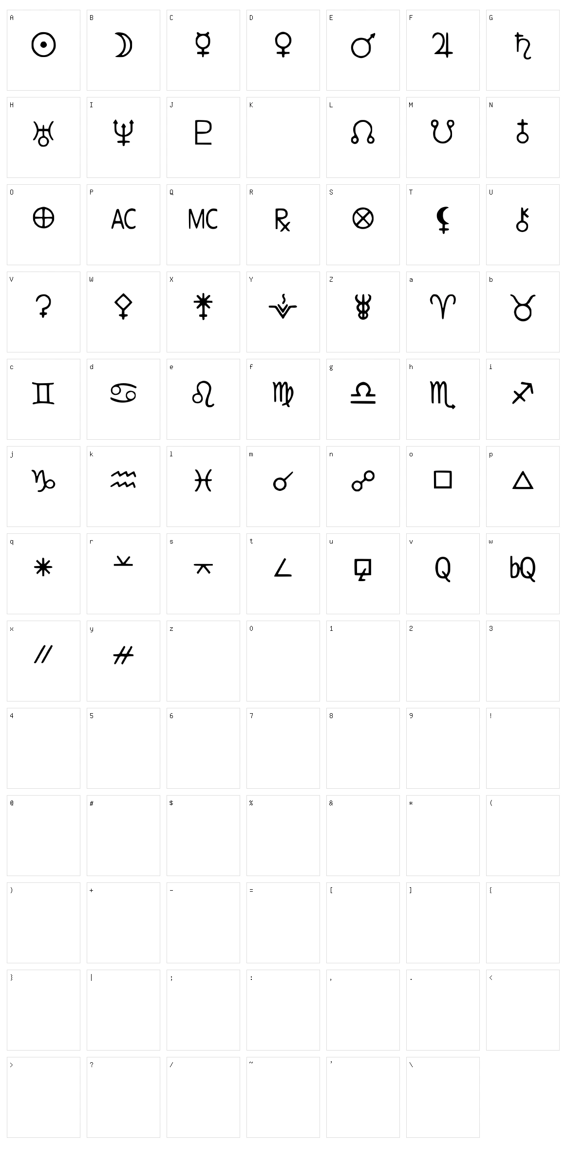 Astro Dot Basic Character Set