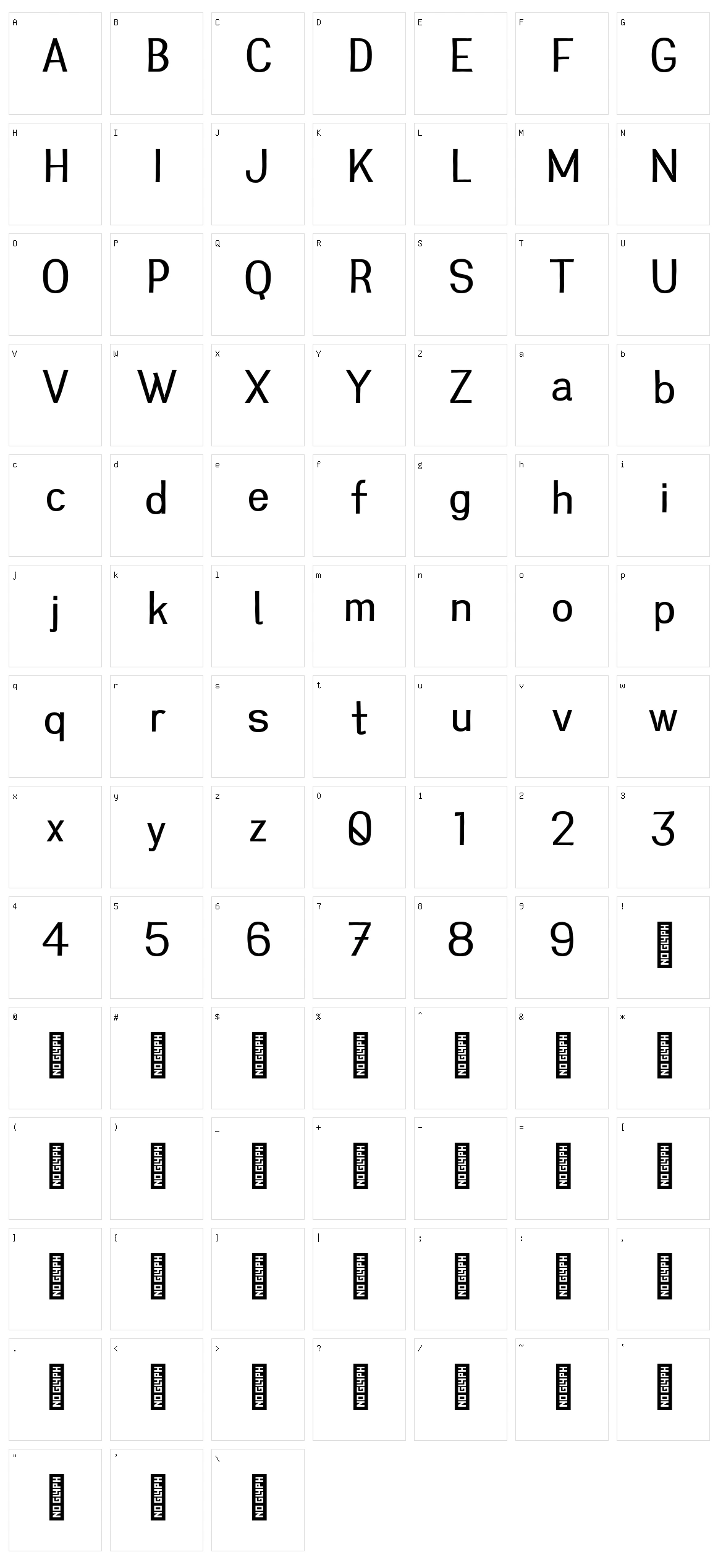 Greenstyle Character Set
