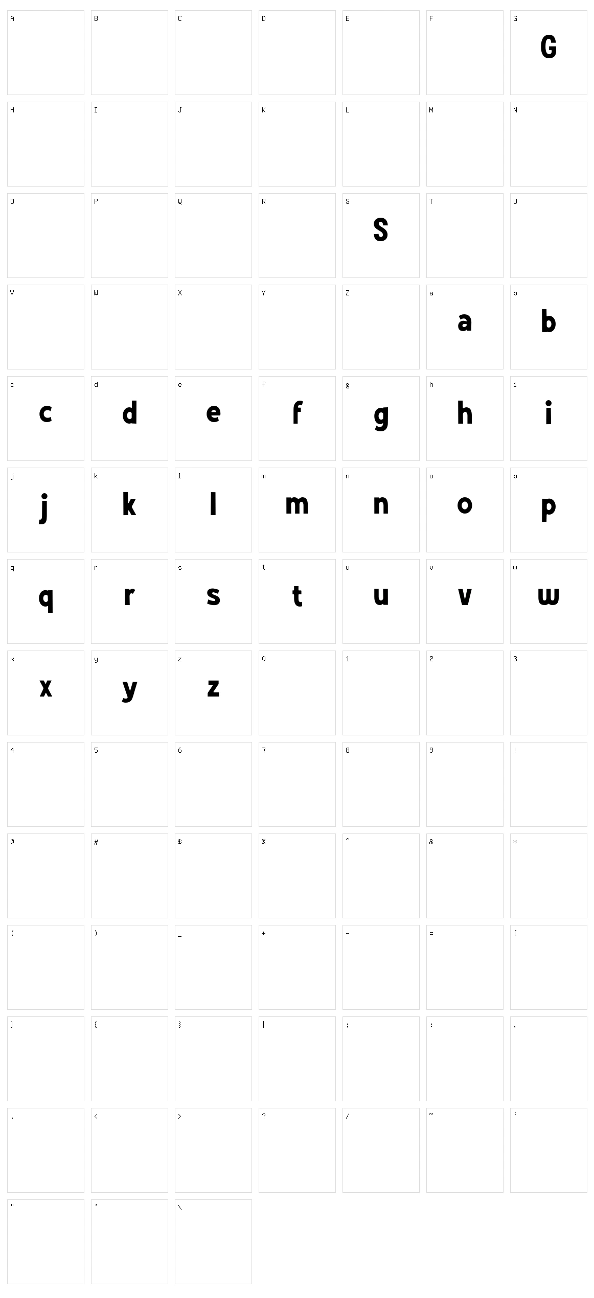 Grotes Sans Character Set
