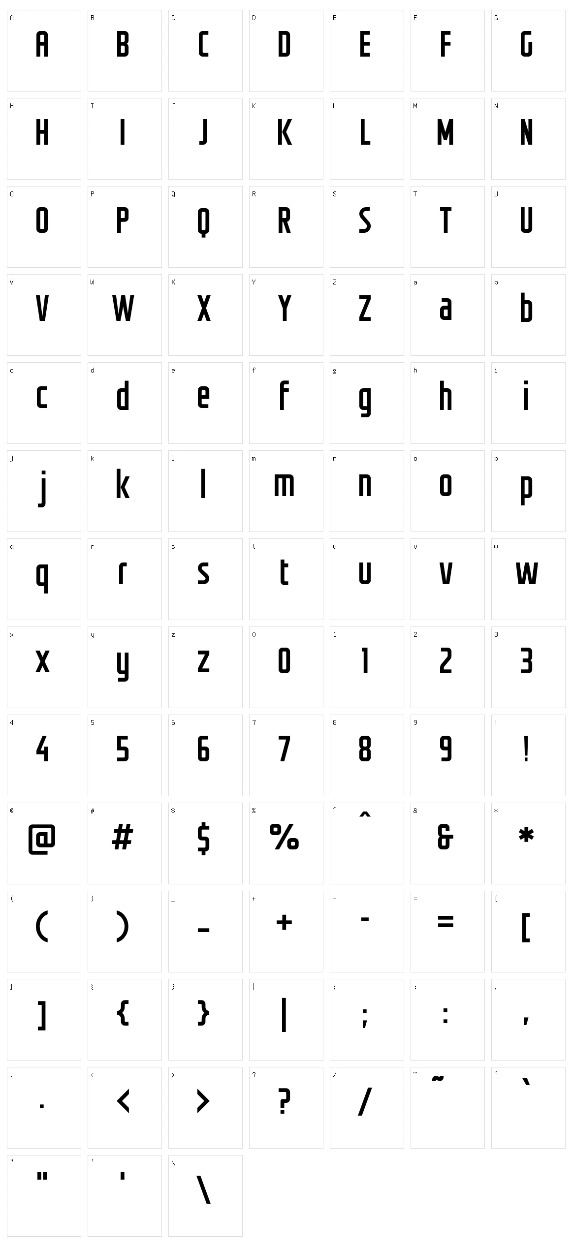 Groteskia Character Set