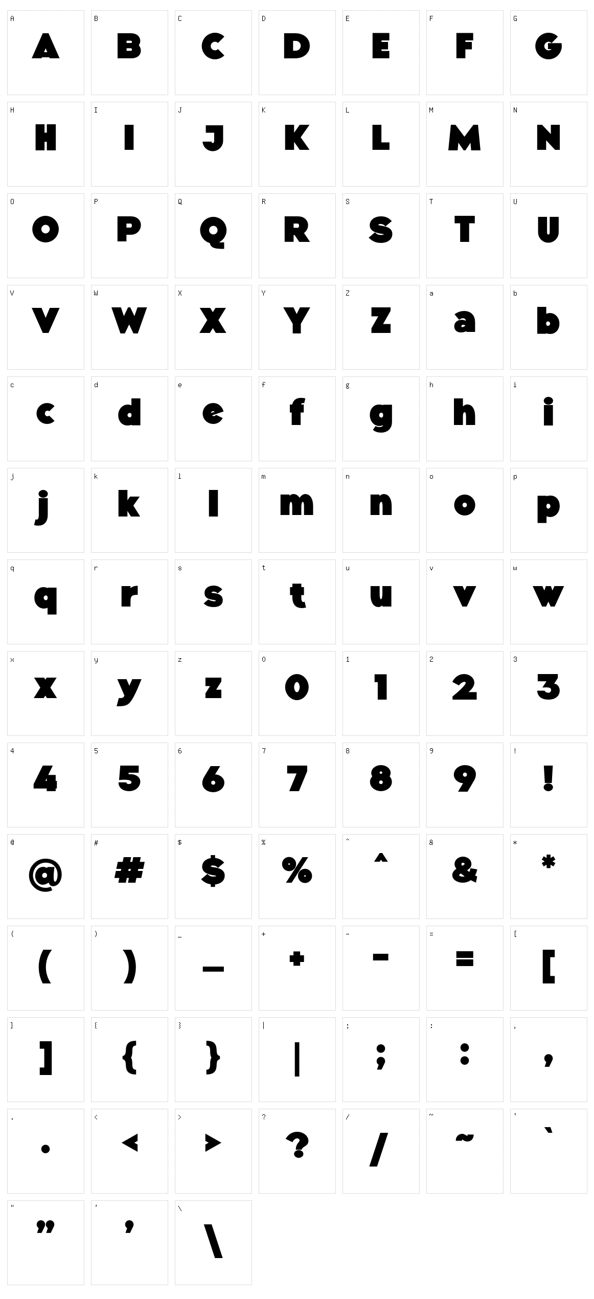Growland Character Set
