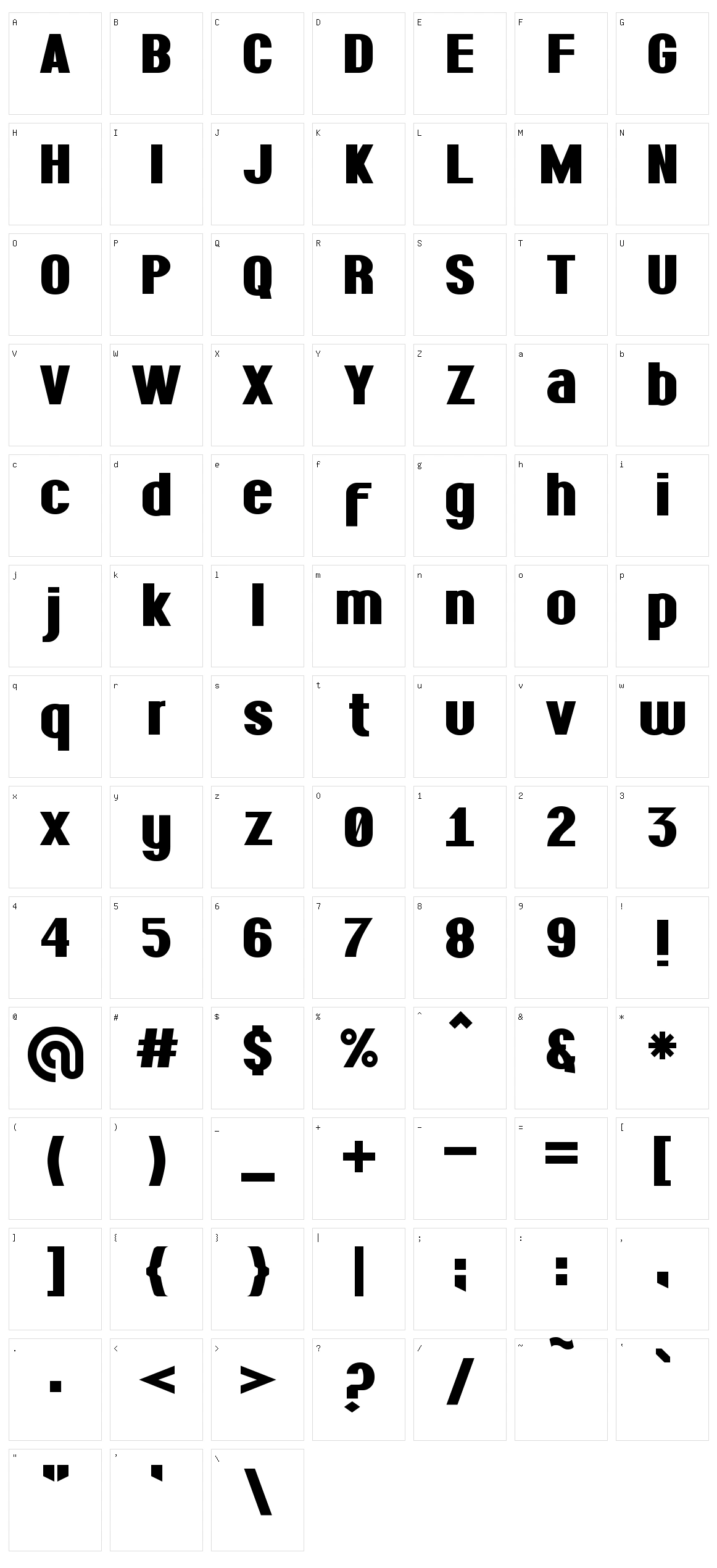 Grus Character Set