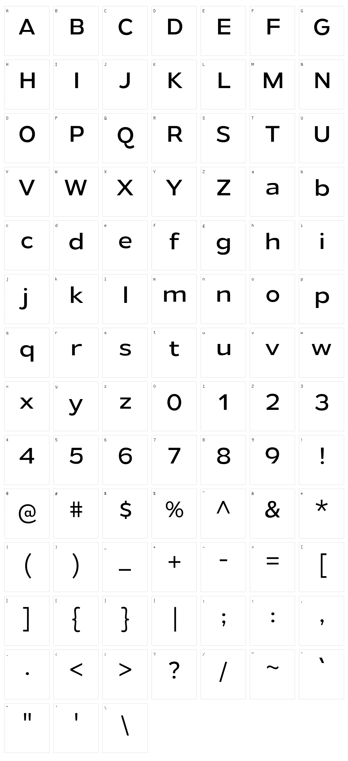 Gymkhana Character Set