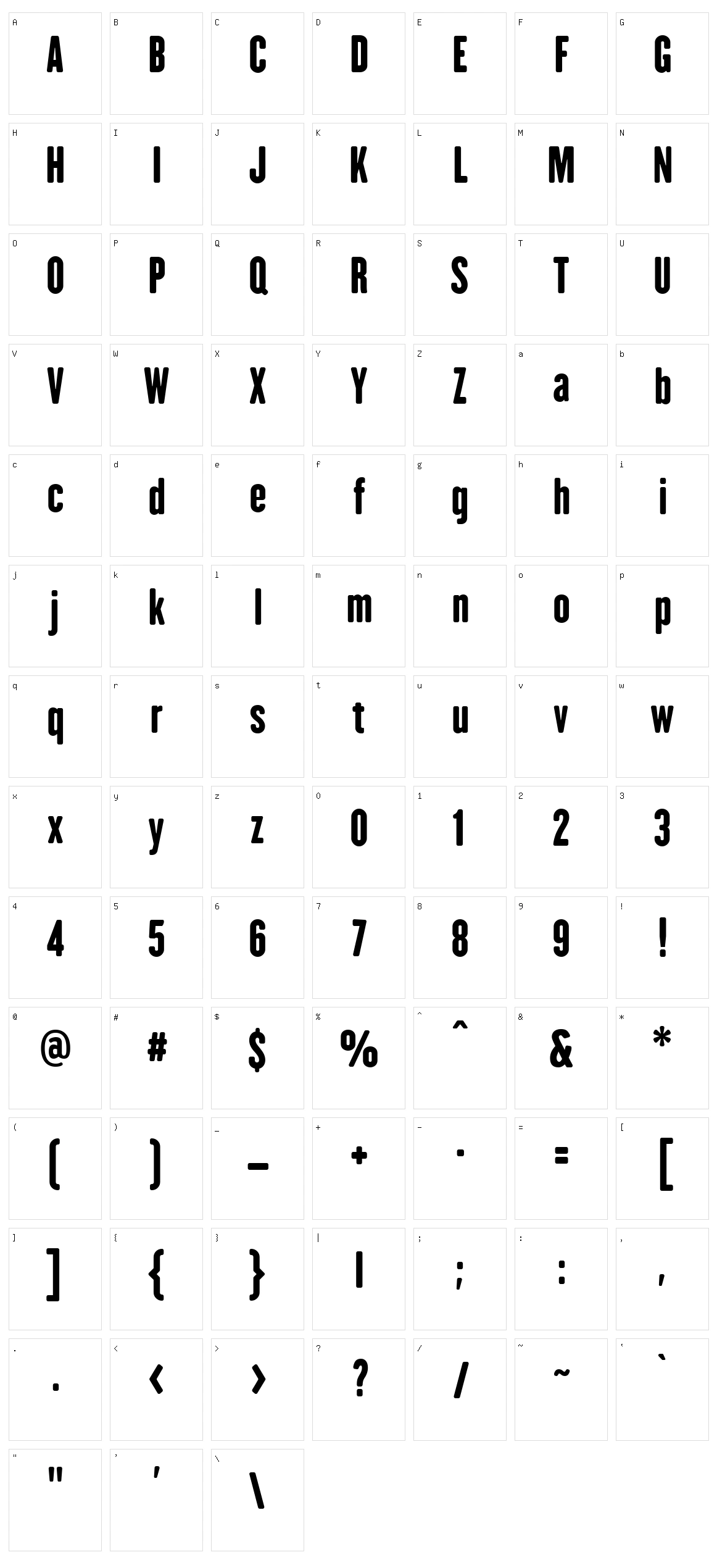 H.H. Samuel Character Set