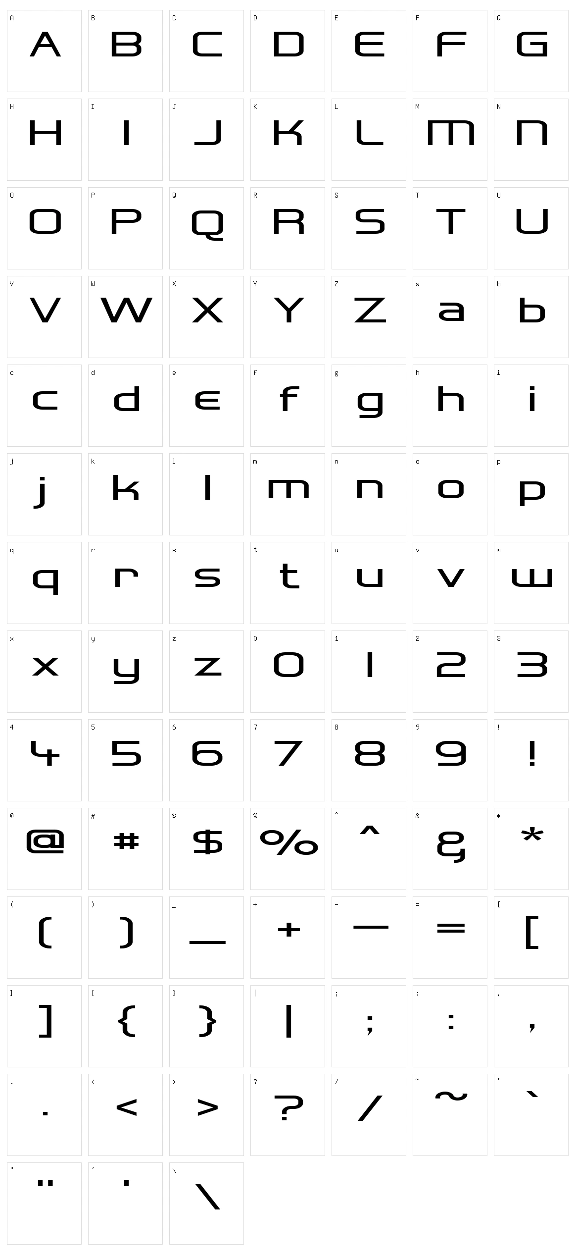 Hall Fetica Character Set