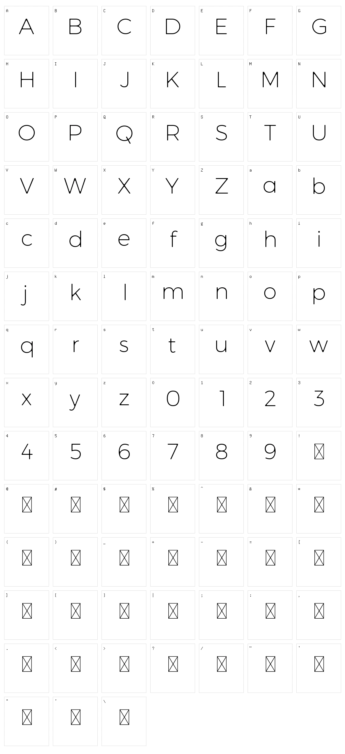 Hamburger Character Set