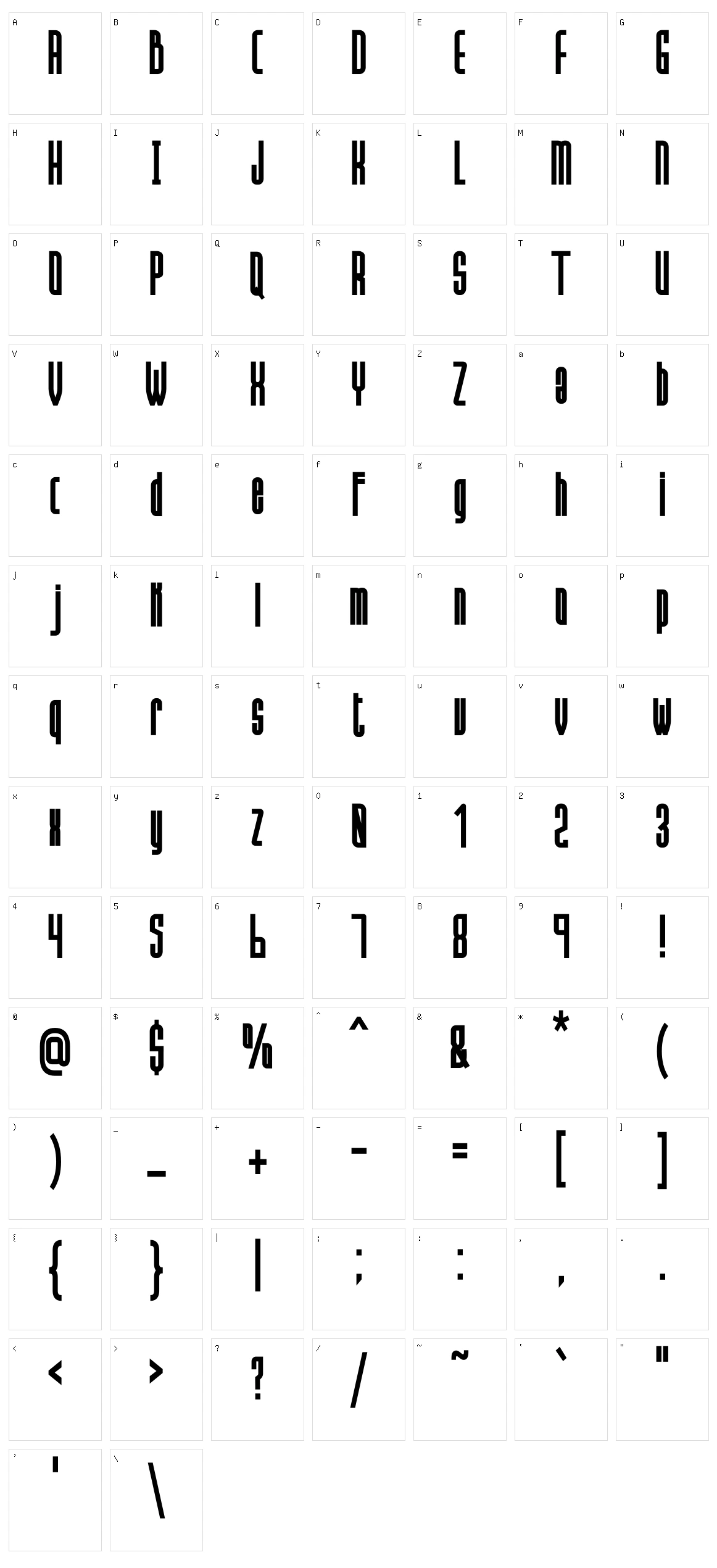 Hanca Character Set