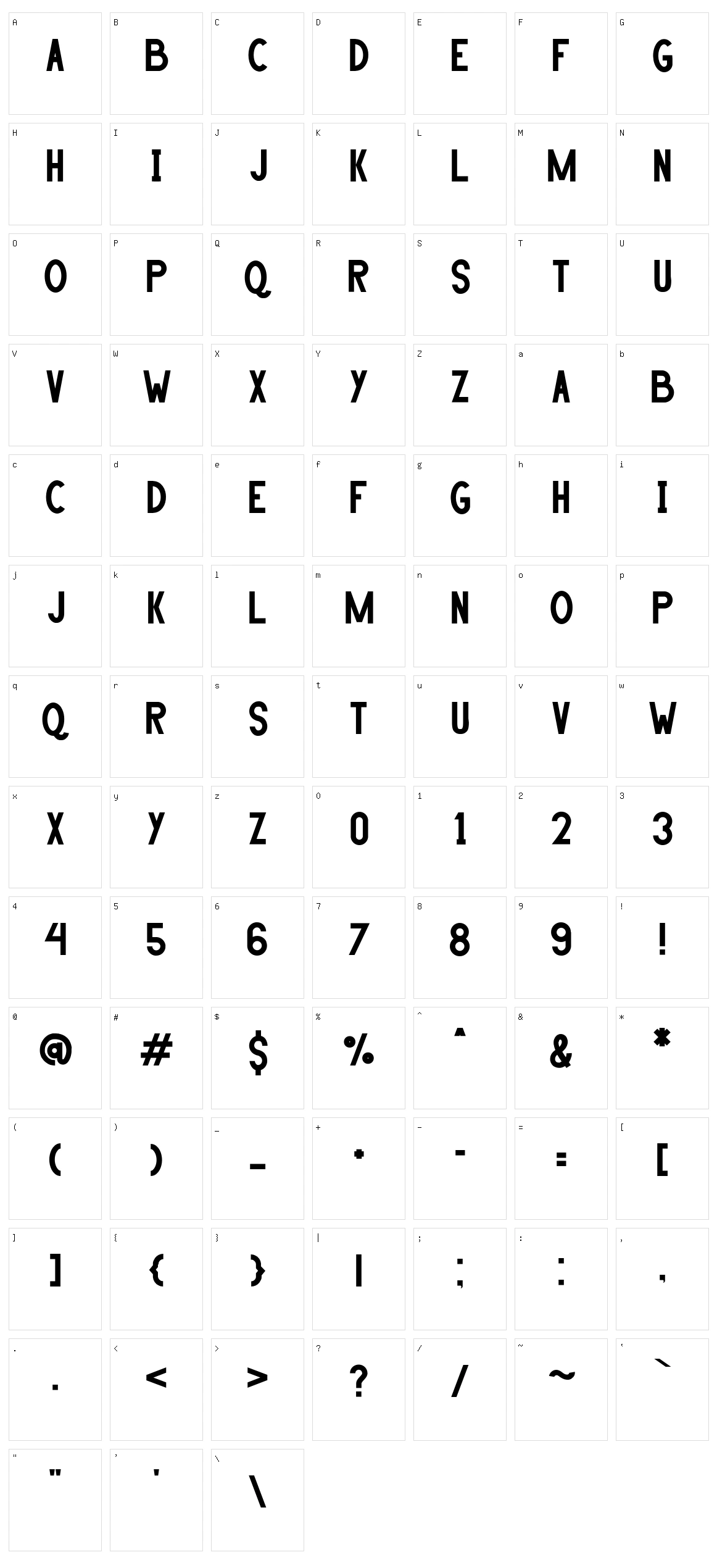 Handa Character Set