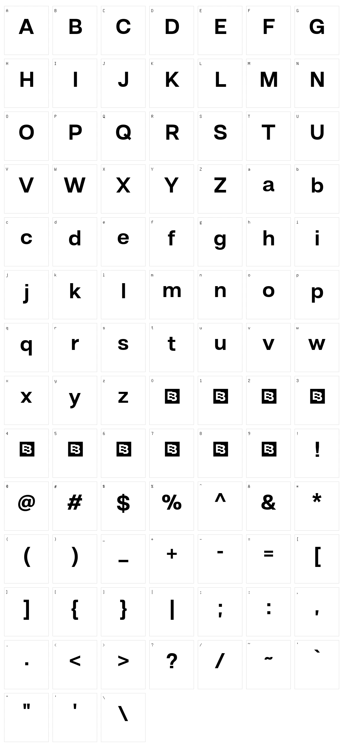 Hando Character Set