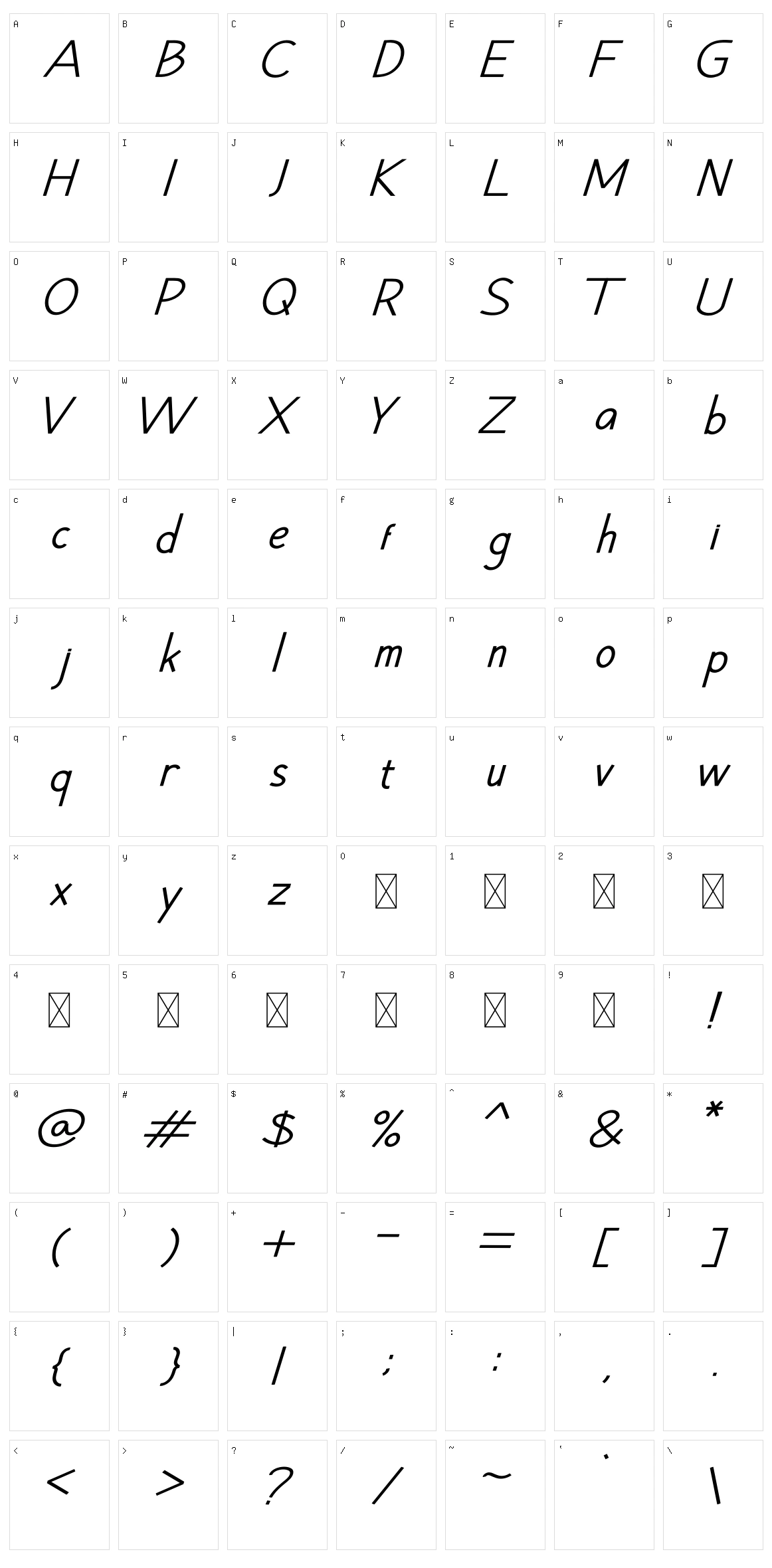 Hansville Character Set