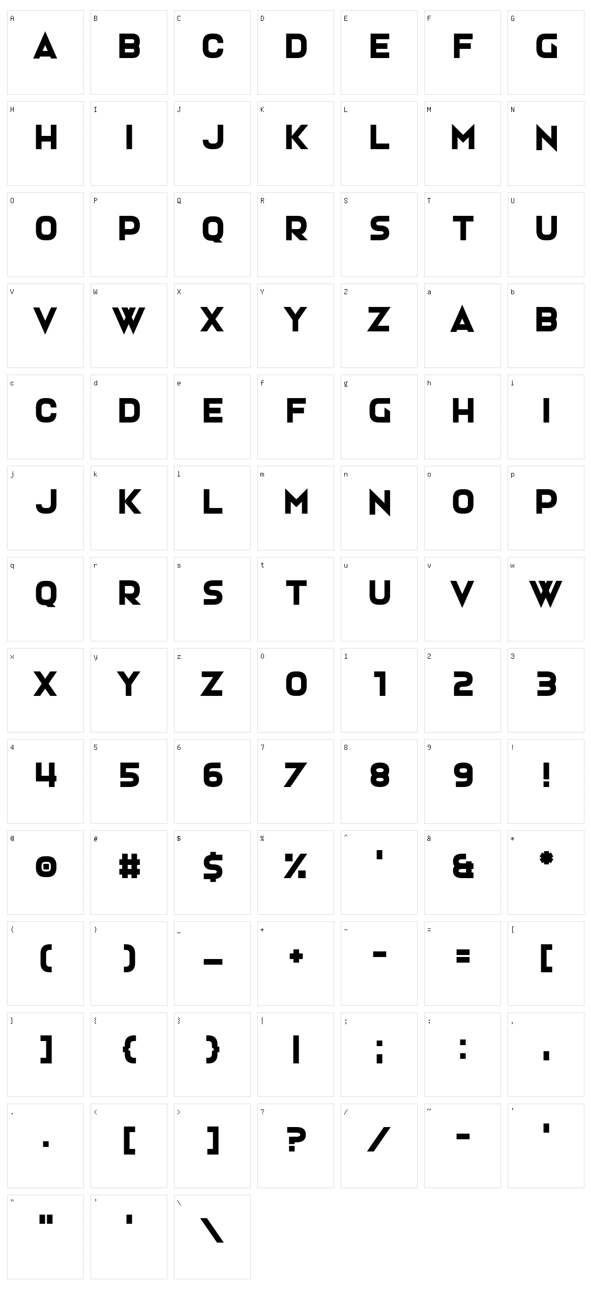 Hardigan Character Set