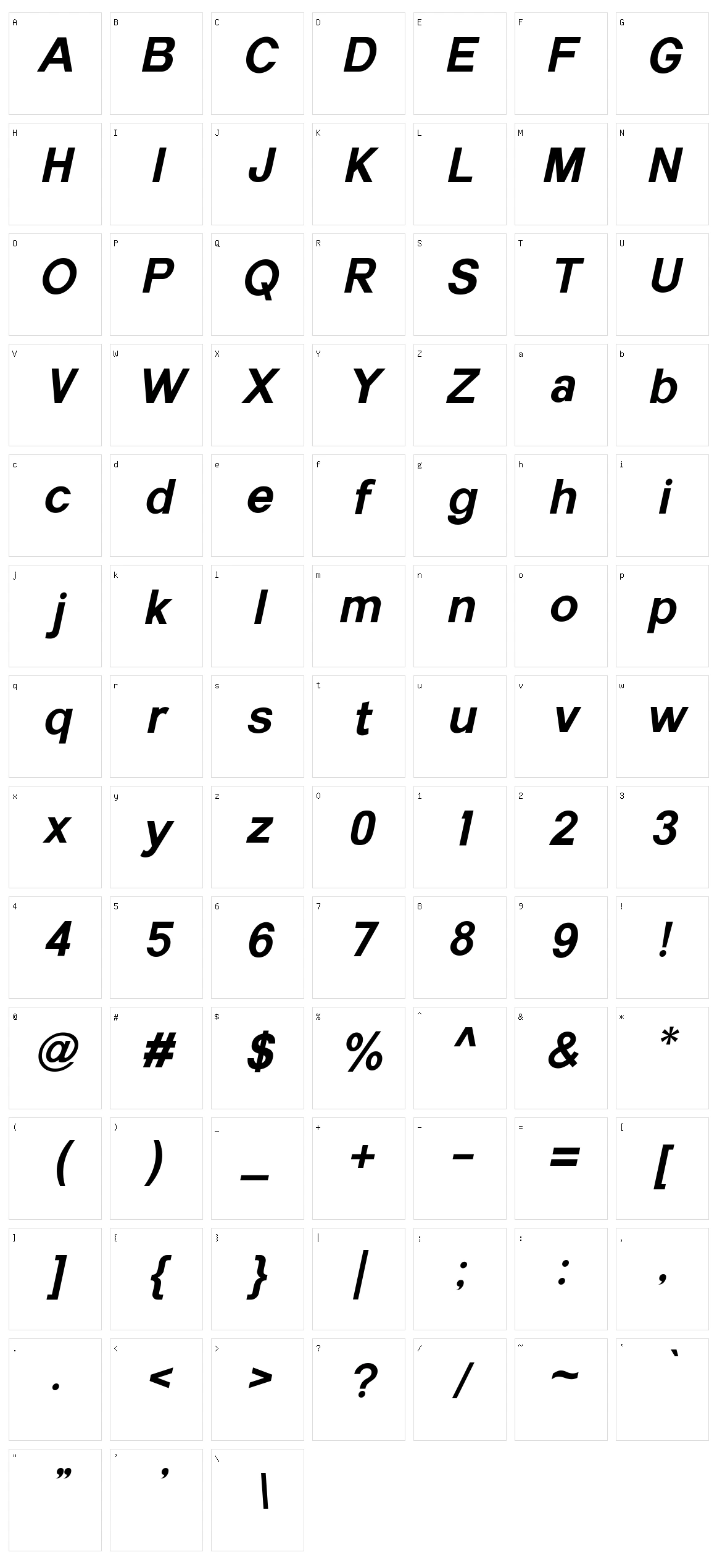 Havertize Character Set