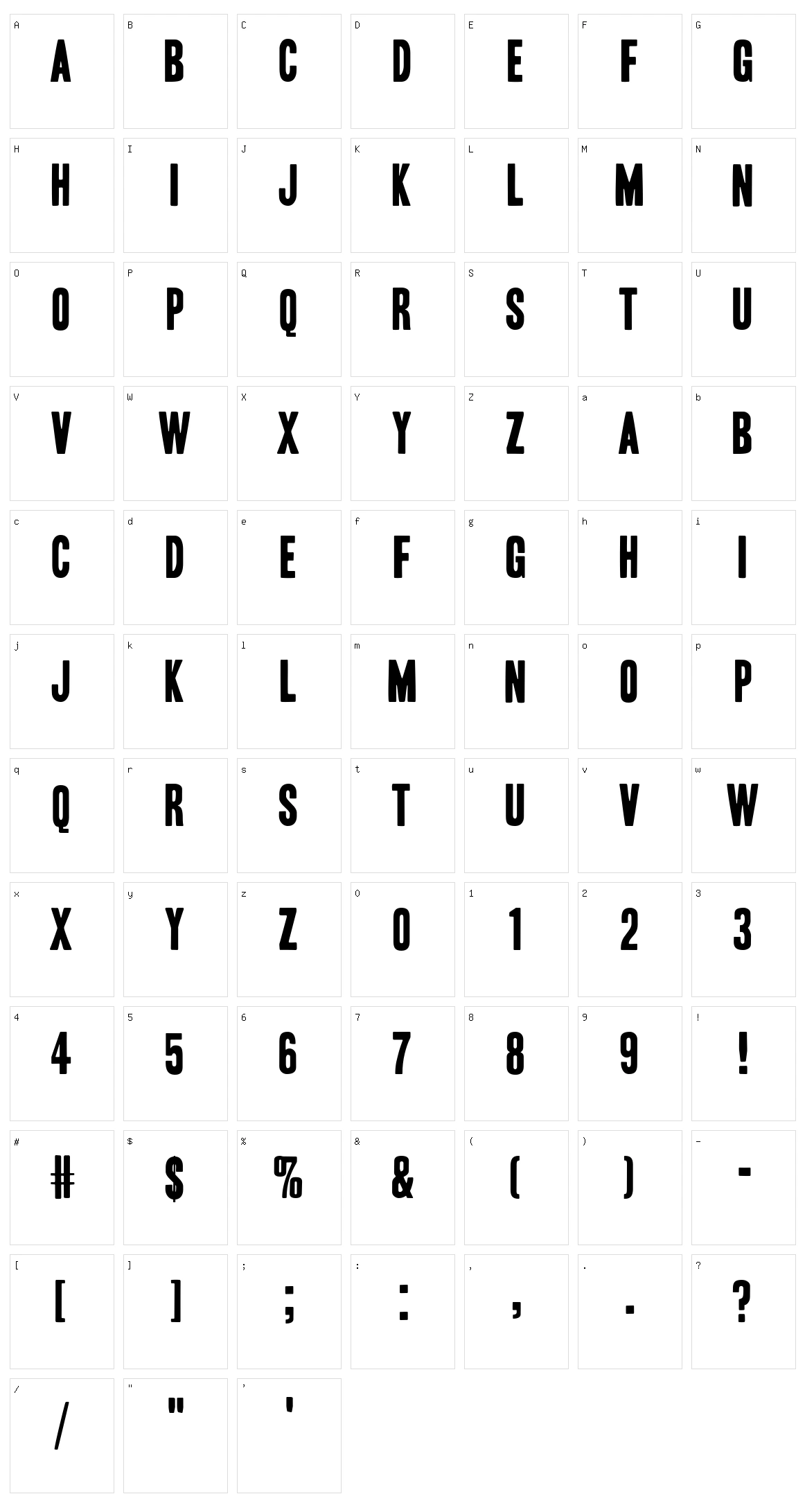 Headline Character Set
