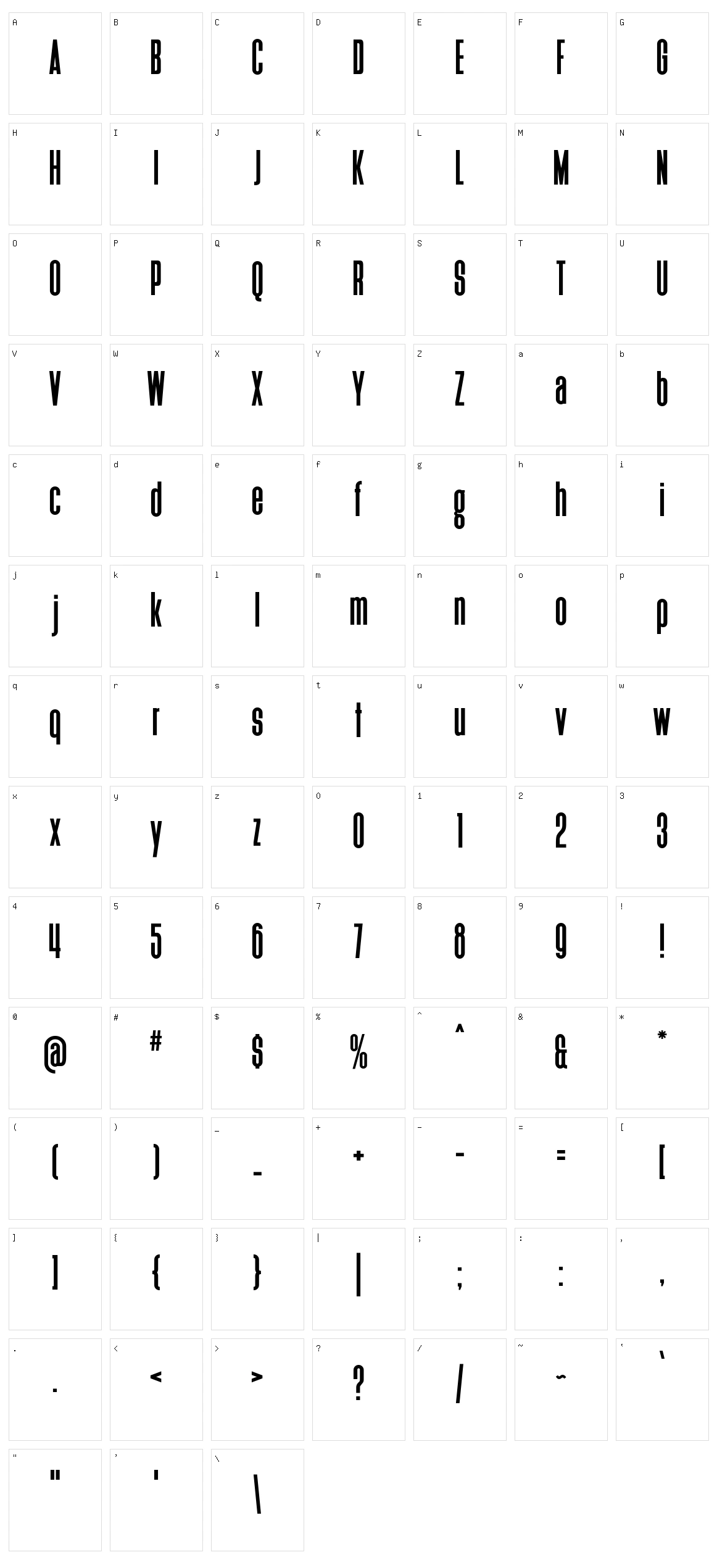 Heathergreen Character Set