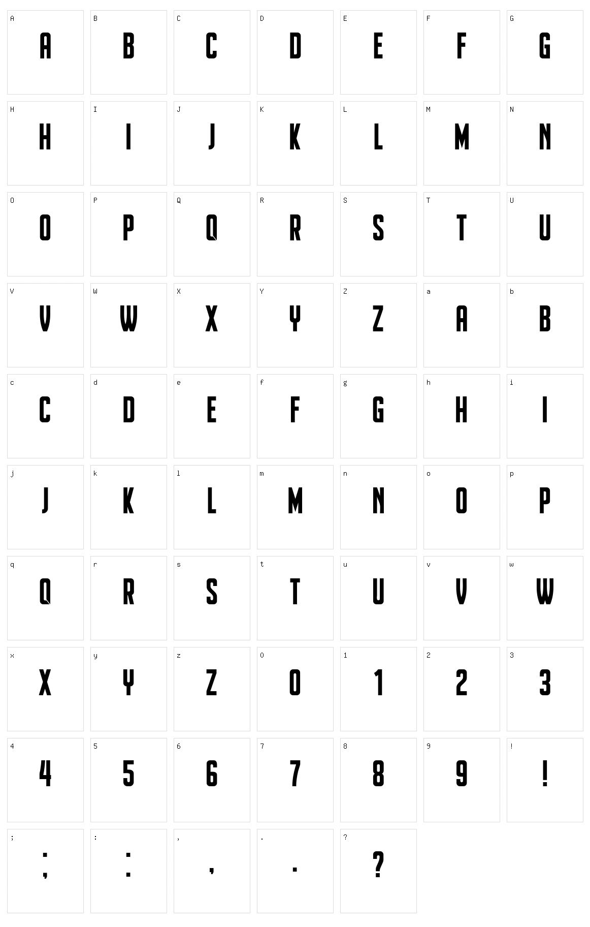Heinrich Character Set