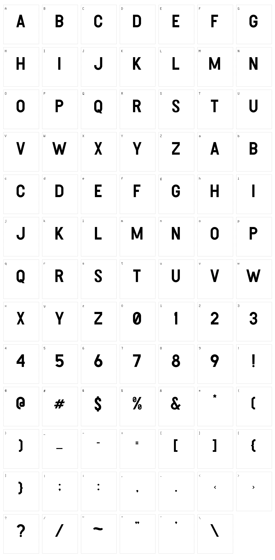Heller Character Set