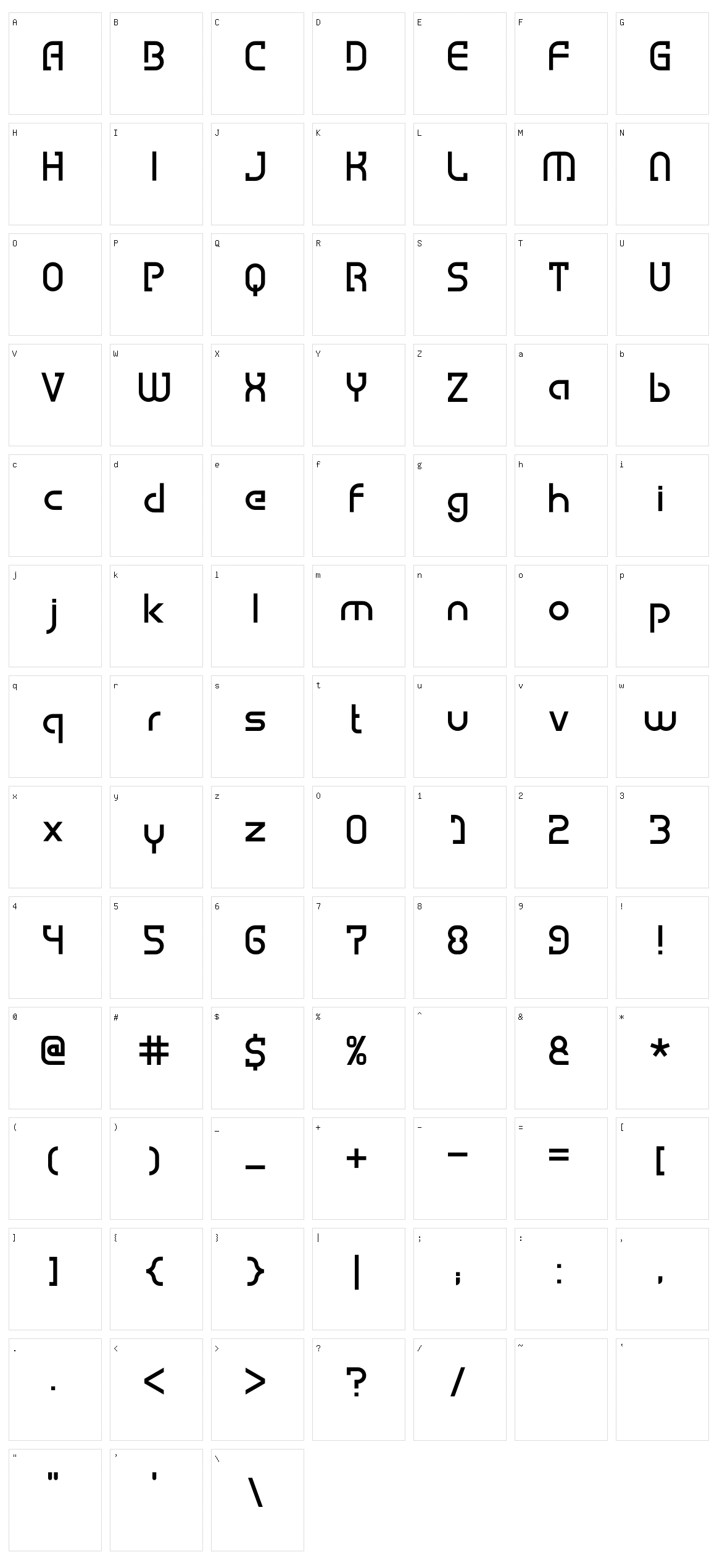 Hemigraphy Character Set