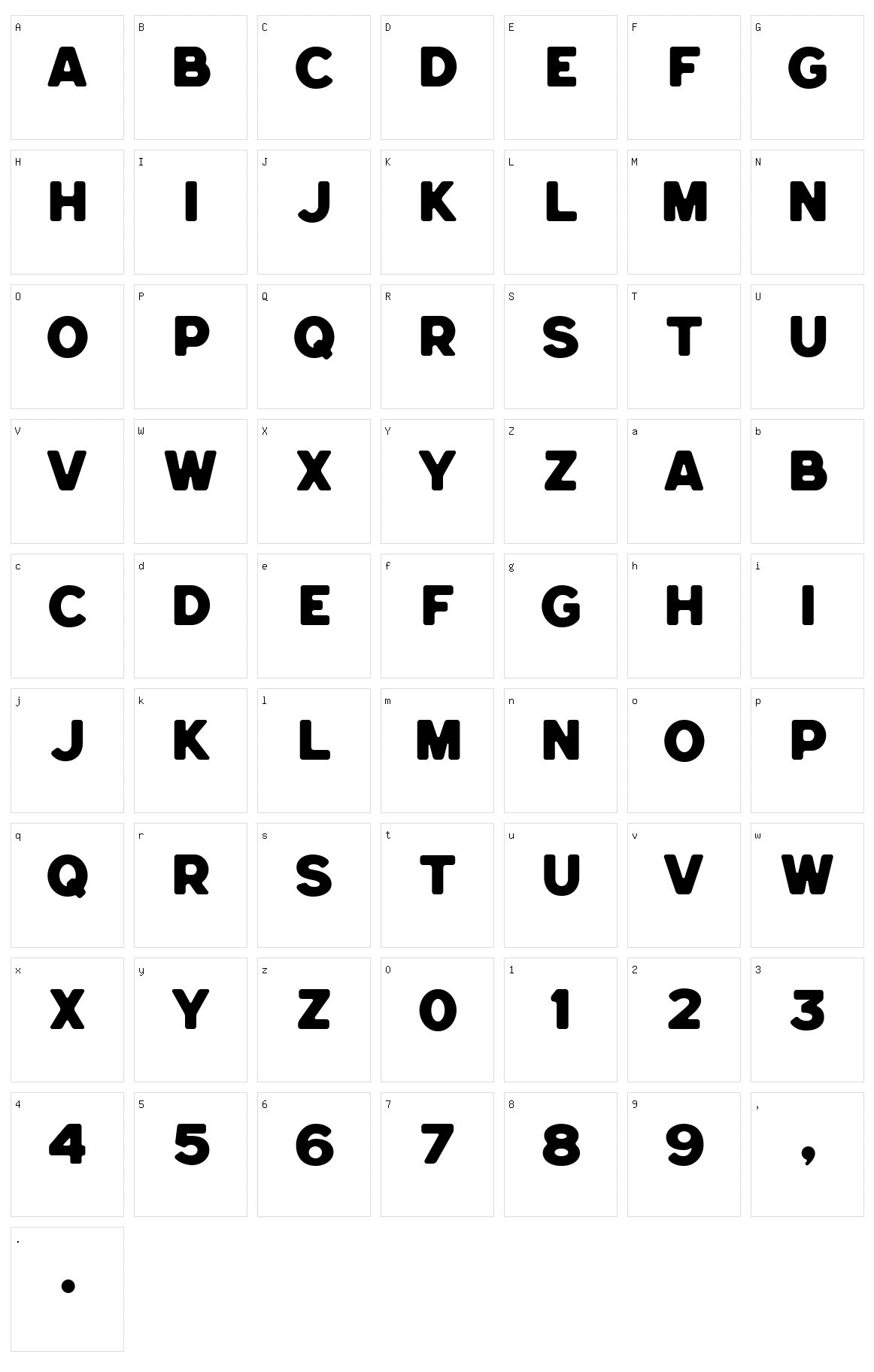 Hemisphers Bold Sans Character Set