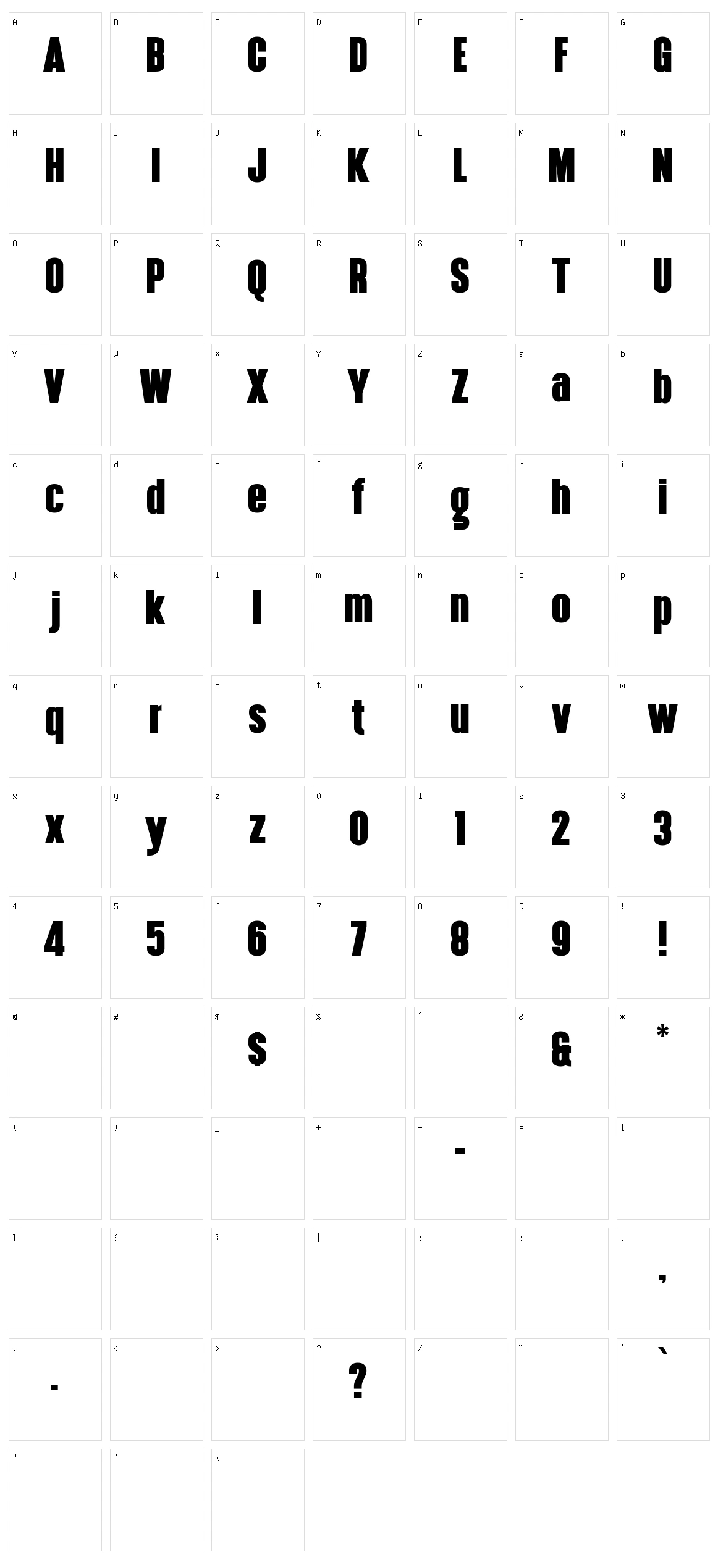 Hennigar Character Set
