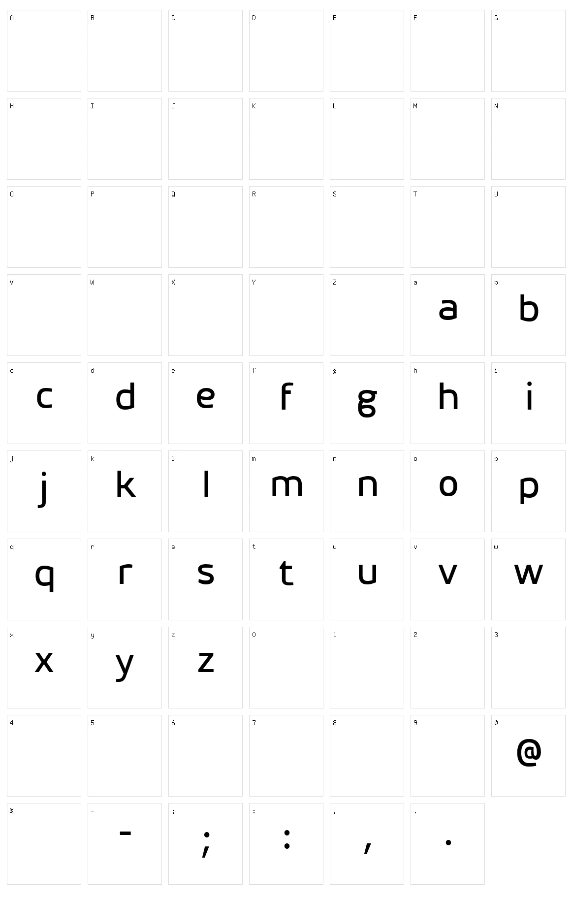 Henorias Character Set