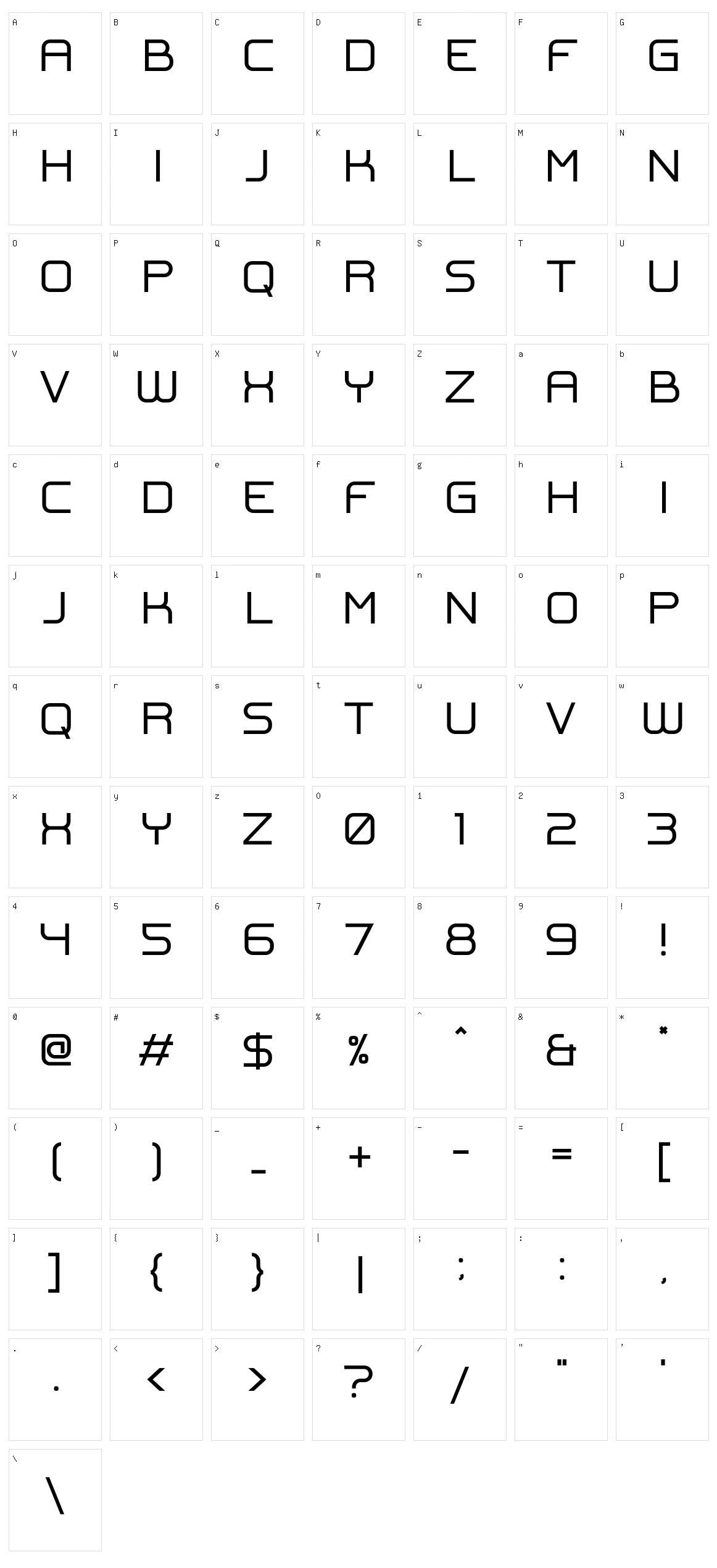 Hergola Character Set